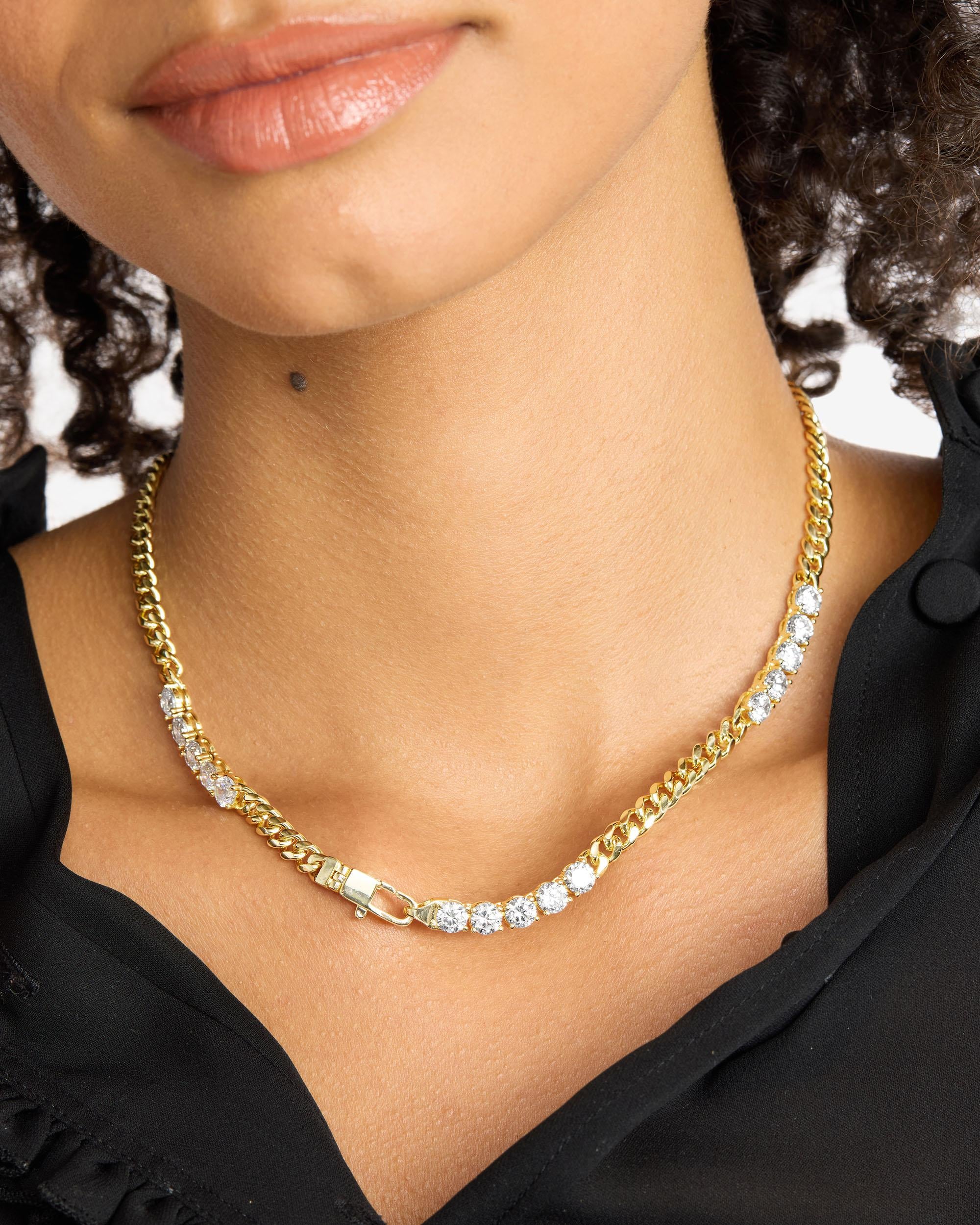 Julian's Obsessed with Diamonds Necklace 5mm - Gold|White Diamondettes - Image 6