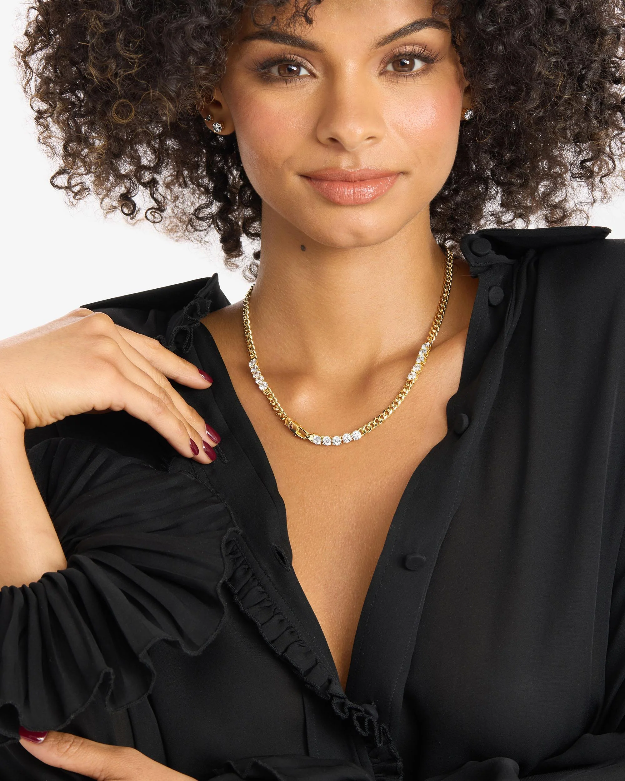 Julian's Obsessed with Diamonds Necklace 5mm - Gold|White Diamondettes - Image 7