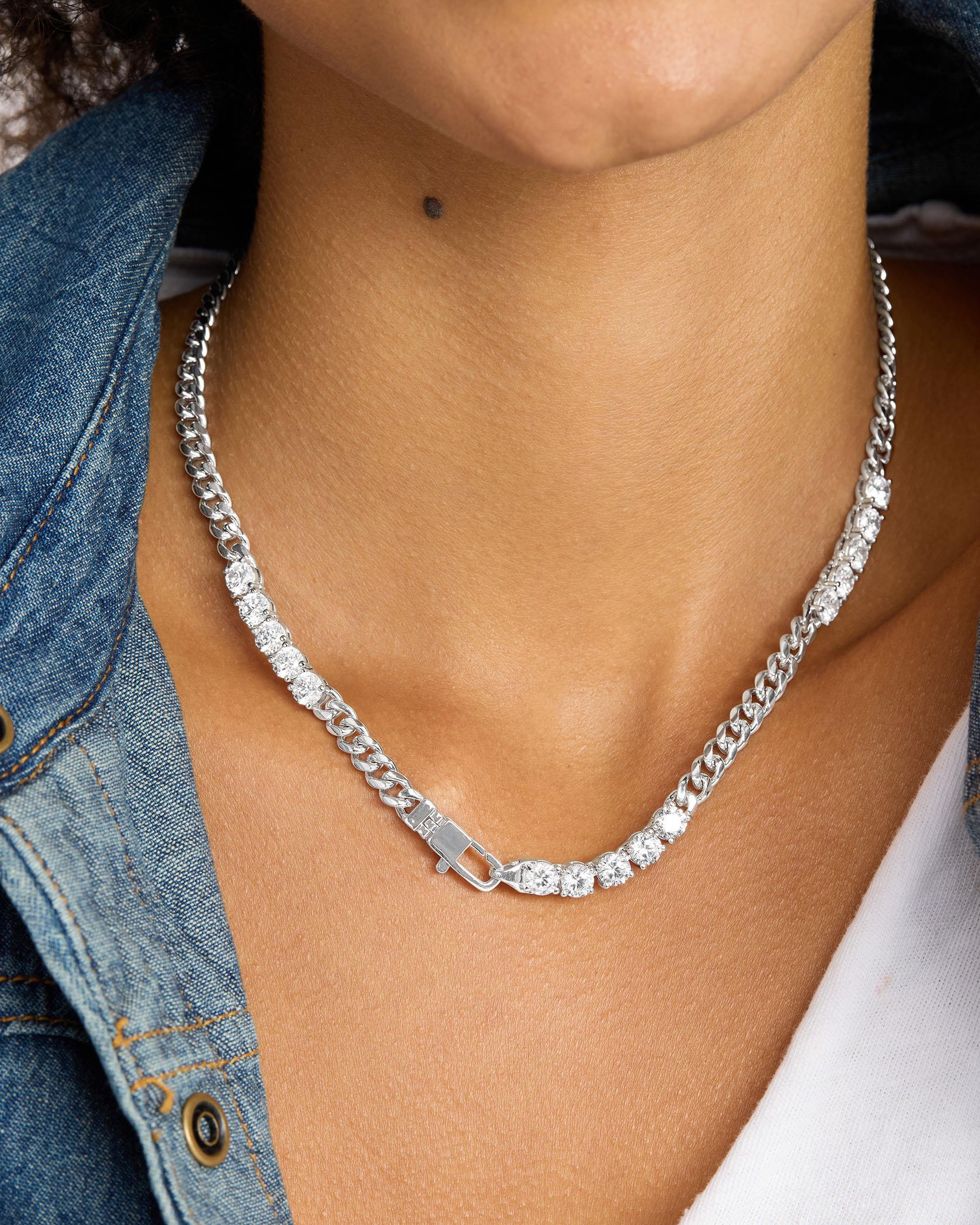 Julian's Obsessed with Diamonds Necklace 5mm - Silver|White Diamondettes - Image 2