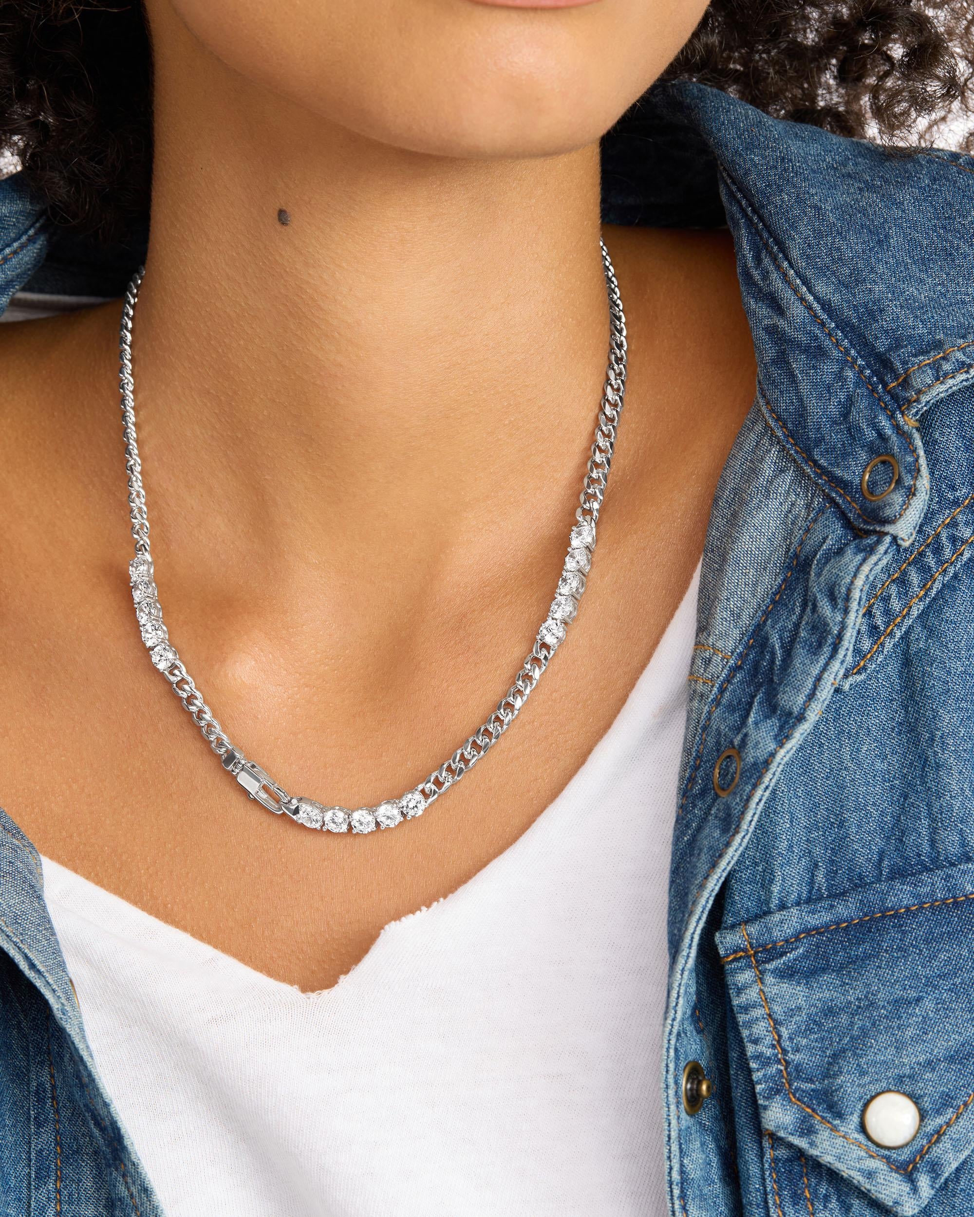 Julian's Obsessed with Diamonds Necklace 5mm - Silver|White Diamondettes - Image 3
