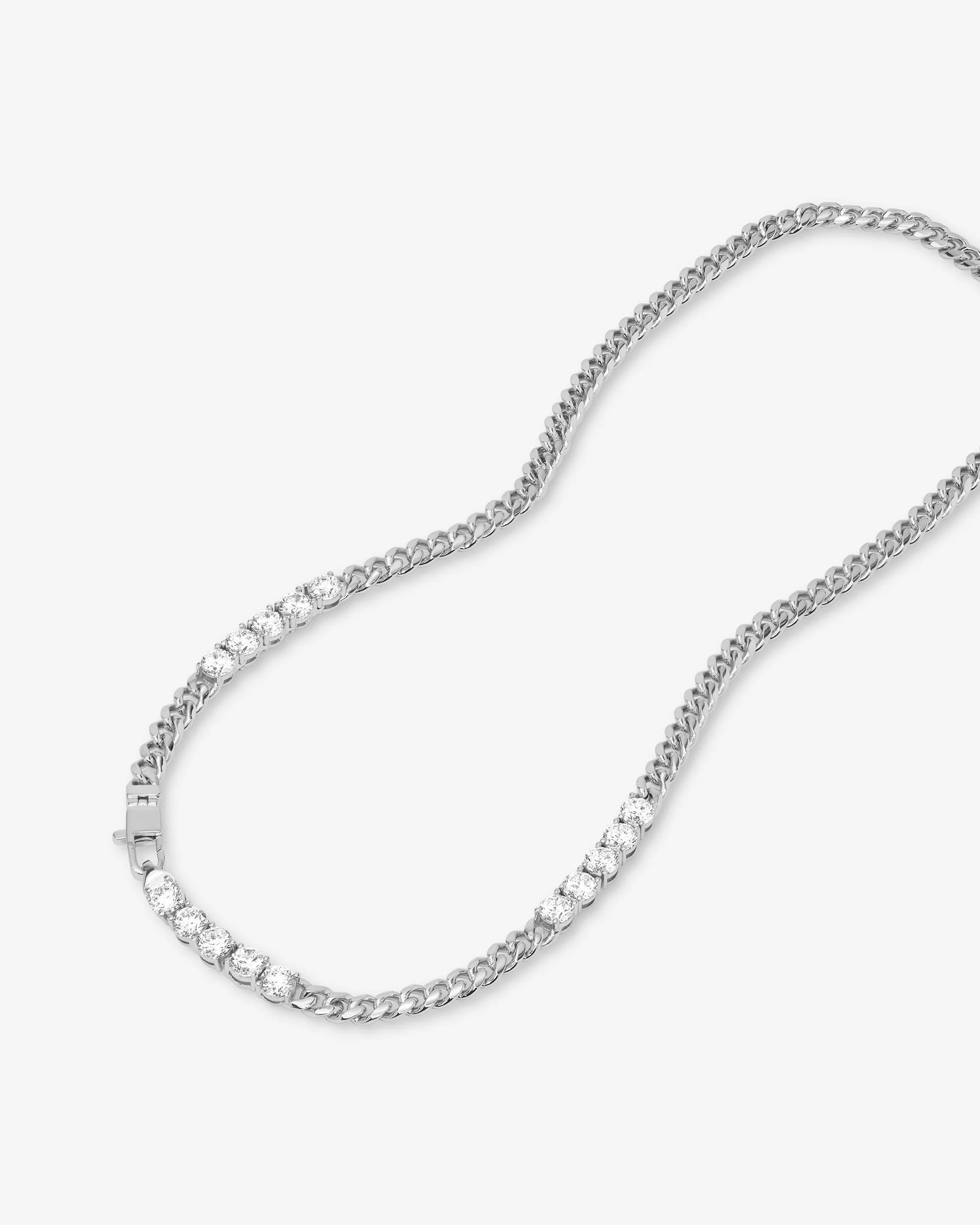 Julian's Obsessed with Diamonds Necklace 5mm - Silver|White Diamondettes - Image 5
