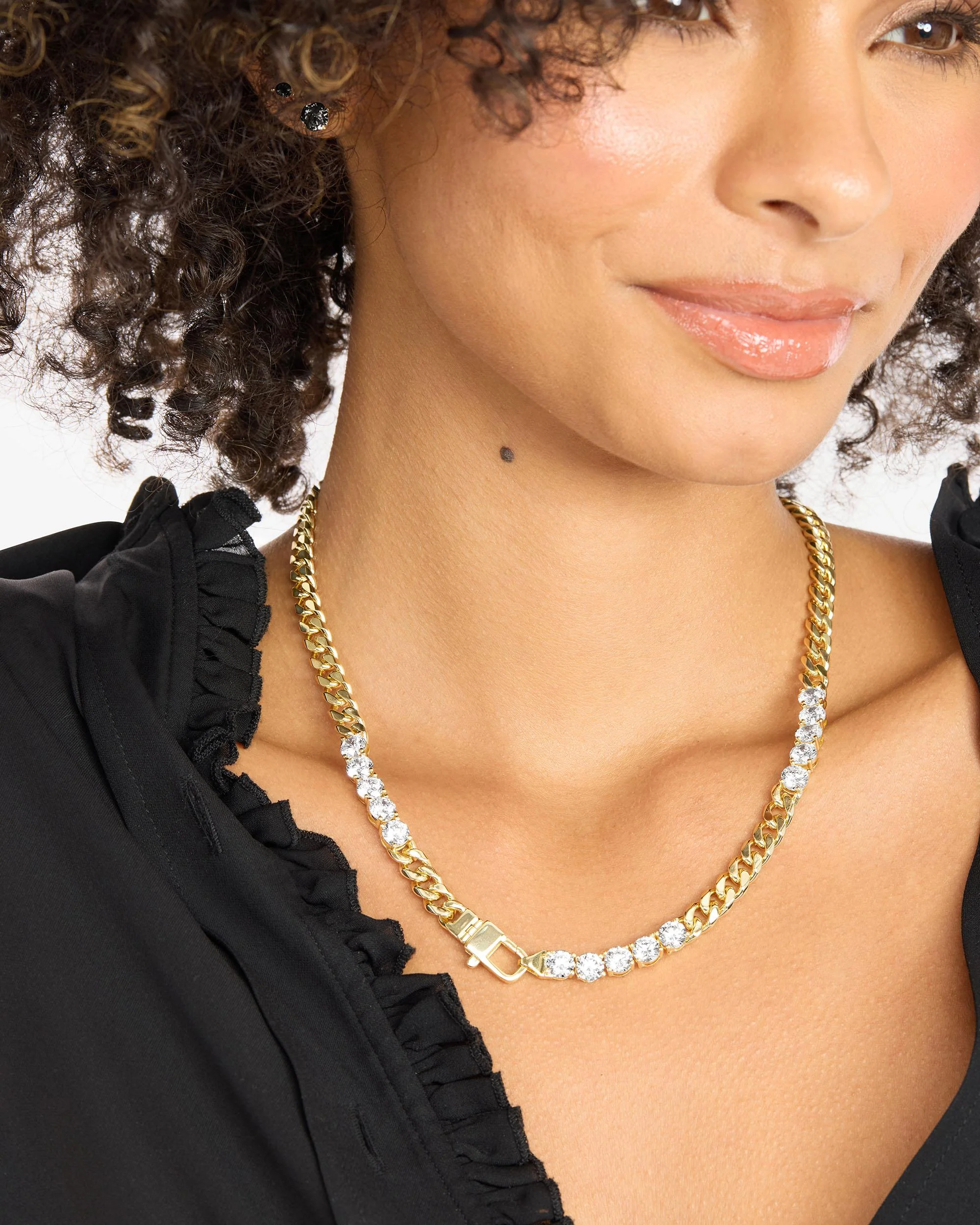 Julian's Obsessed with Diamonds Necklace 6.8mm - Gold|White Diamondettes - Image 3
