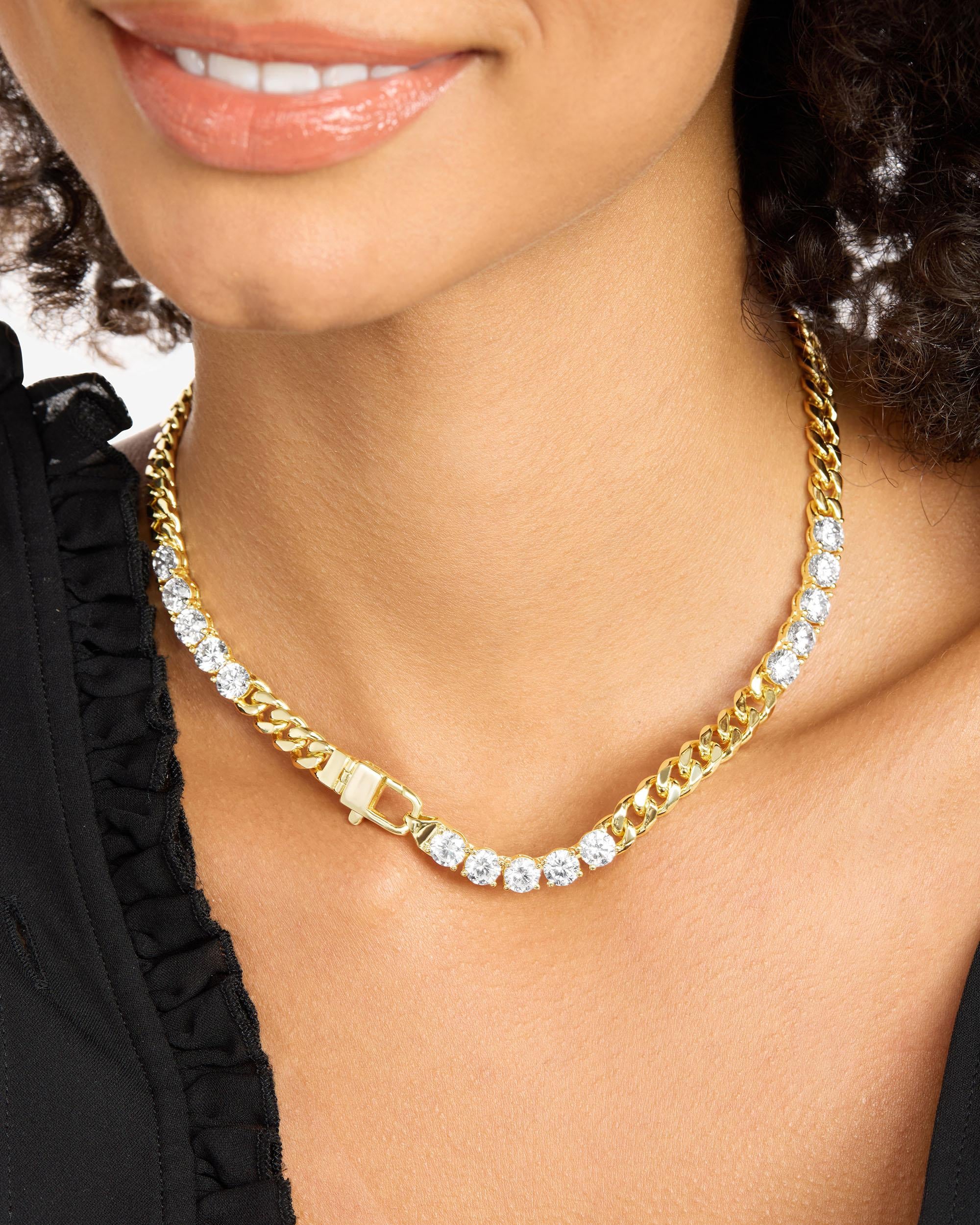 Julian's Obsessed with Diamonds Necklace 6.8mm - Gold|White Diamondettes - Image 6
