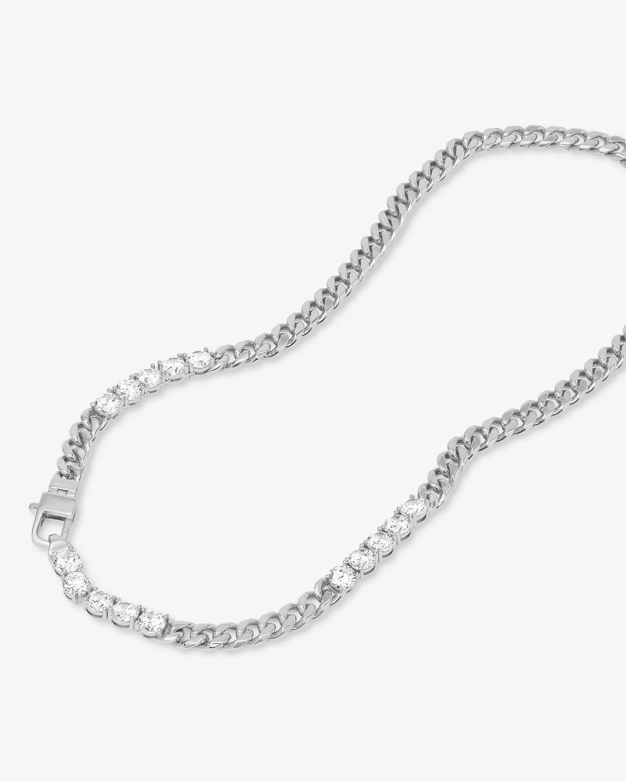 Julian's Obsessed with Diamonds Necklace 6.8mm - Silver|White Diamondettes - Image 5
