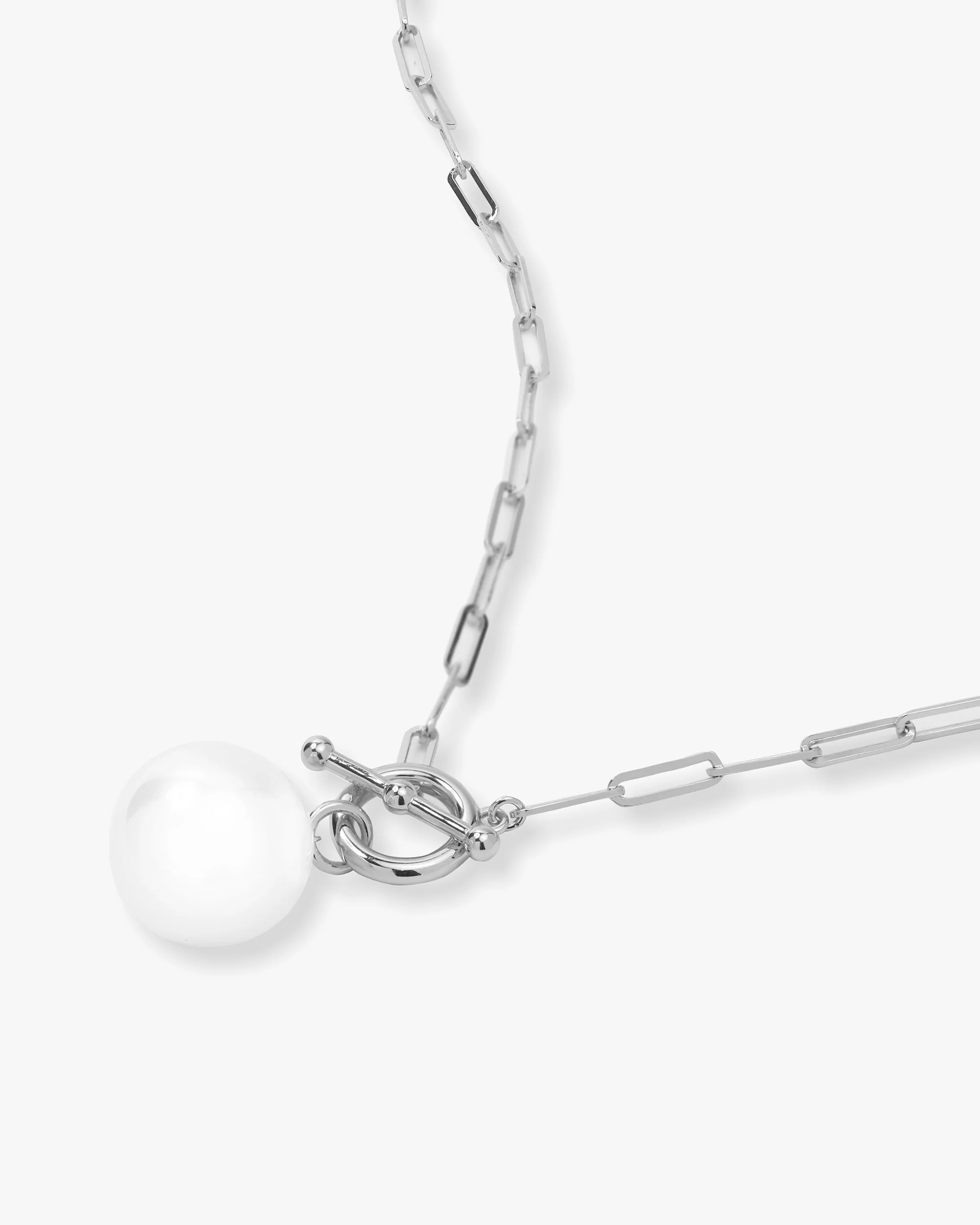 Life's A Ball Pearl Pendant Necklace - Silver - Image 3