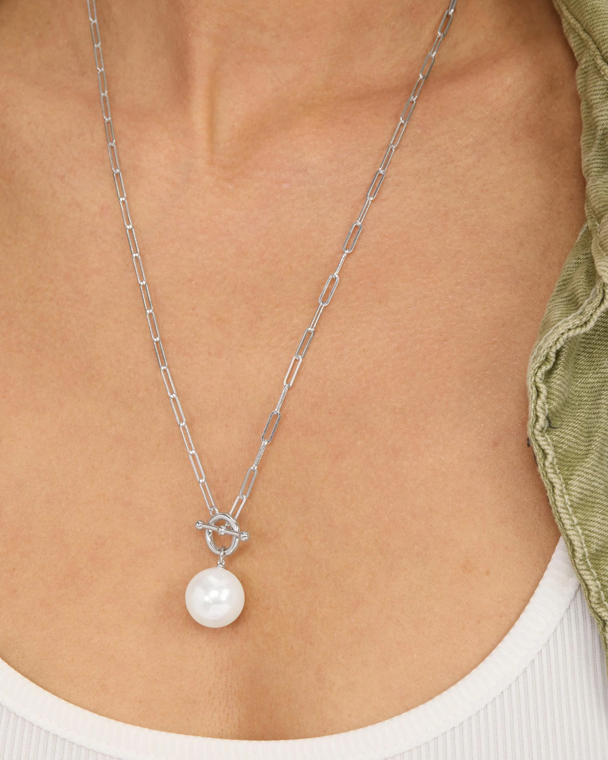 Life's A Ball Pearl Pendant Necklace - Silver - Image 4