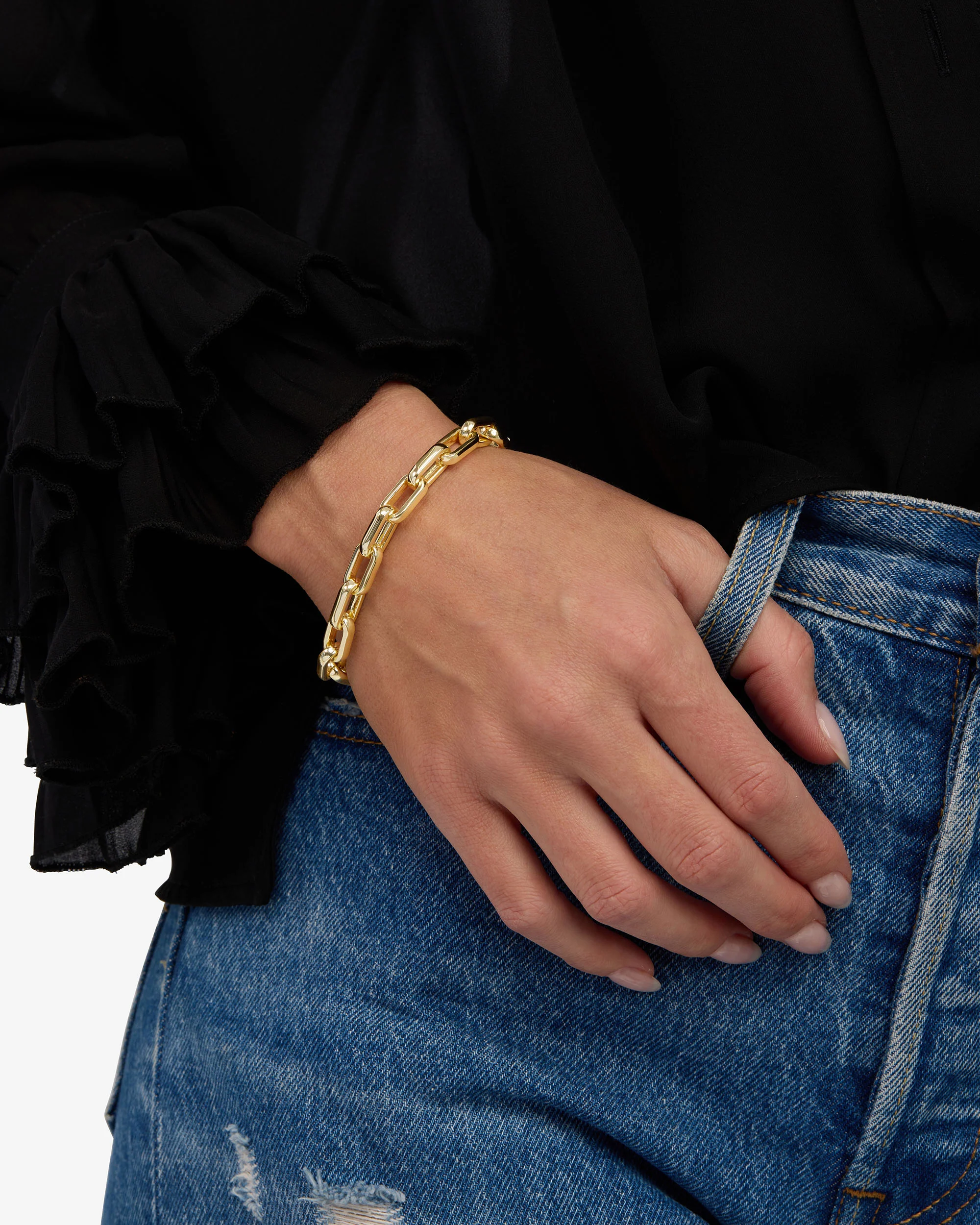 Lil Frankie Chain Bracelet 8mm - Gold - Image 3