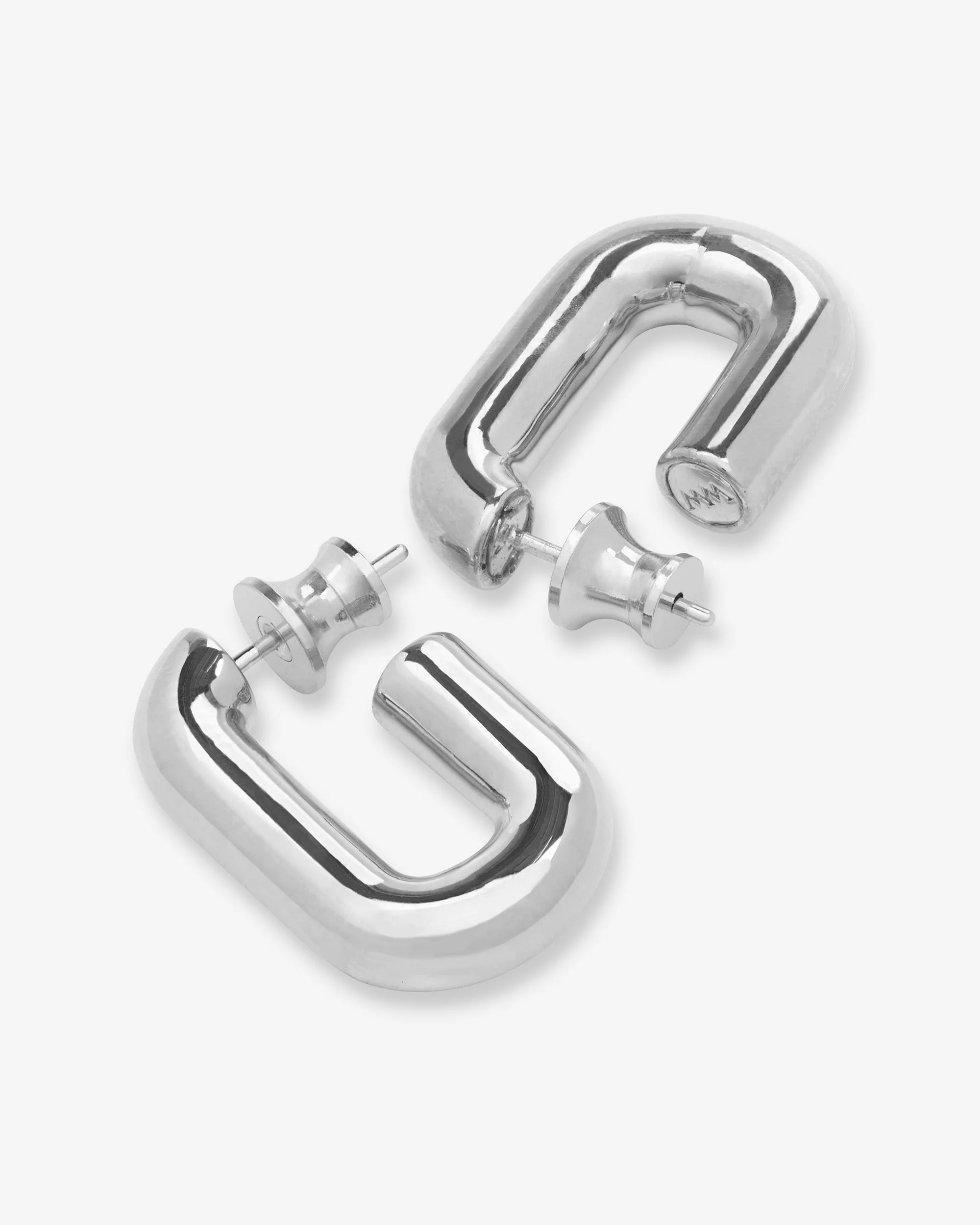 Lil Frankie Chain Huggies - Silver - Image 3
