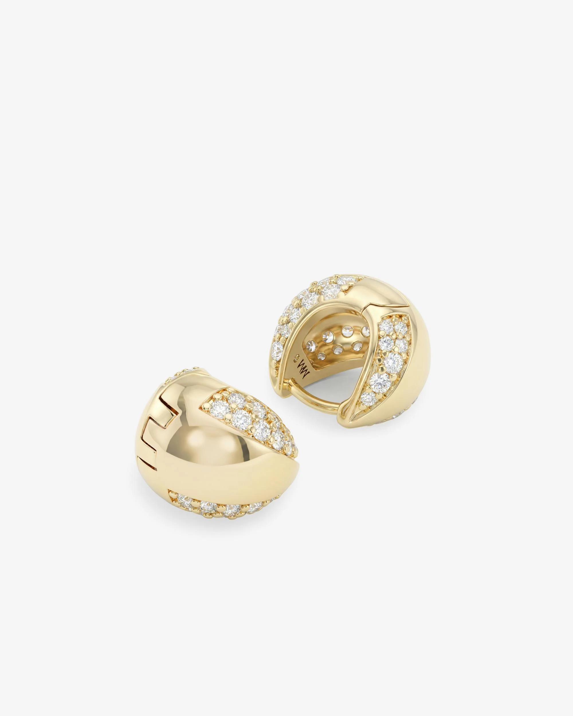 Lil Norah Split Pavé Earrings - Gold|White Diamondettes - Image 3