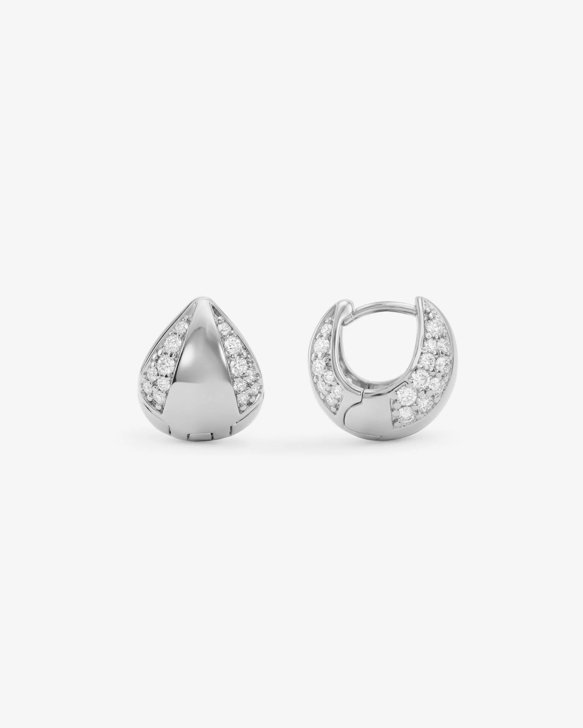 Lil Norah Split Pavé Earrings - Silver|White Diamondettes