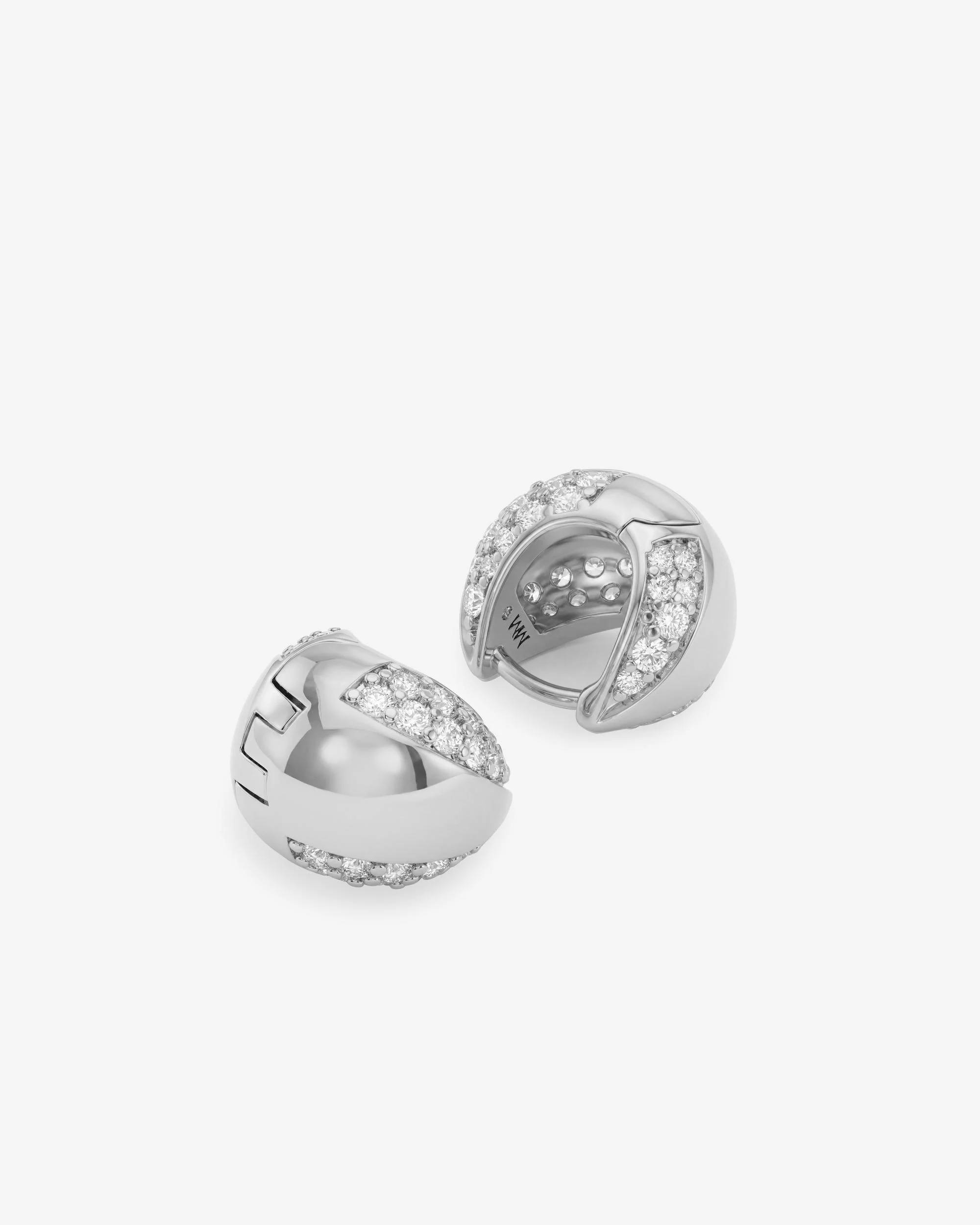 Lil Norah Split Pavé Earrings - Silver|White Diamondettes - Image 3