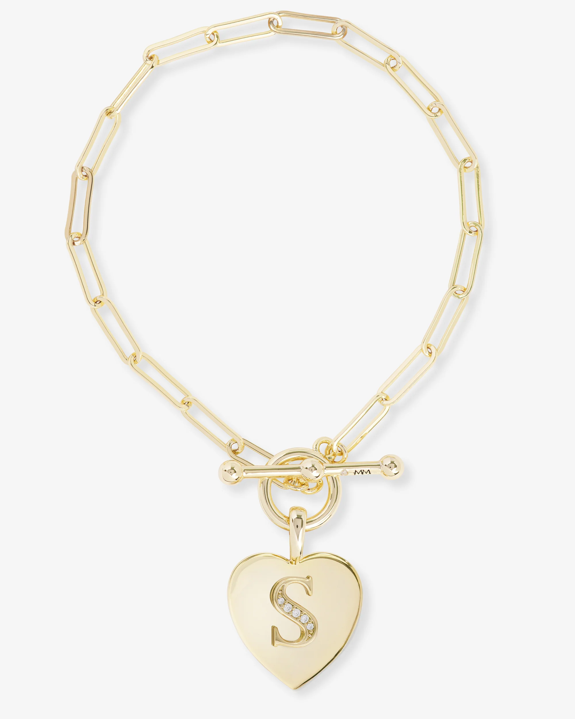 Love Letters Charm Bracelet - Gold|White Diamondettes - Image 19