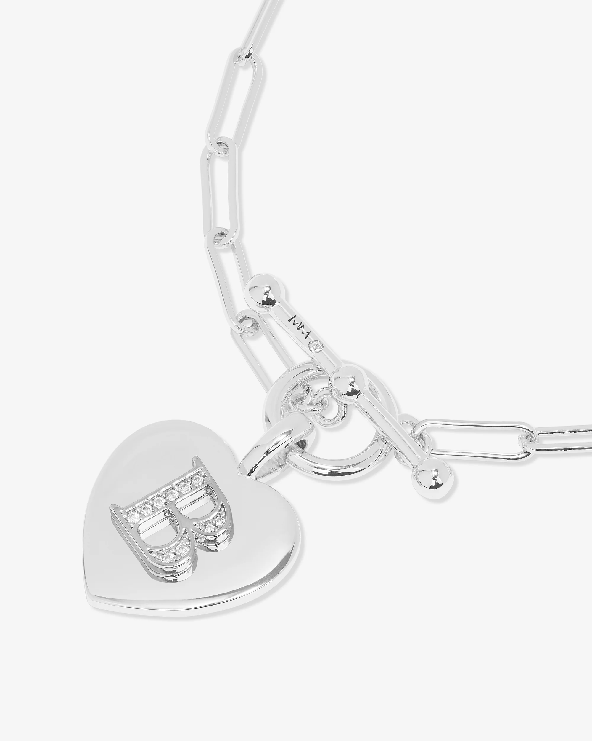 Love Letters Charm Bracelet - Silver|White Diamondettes - Image 29