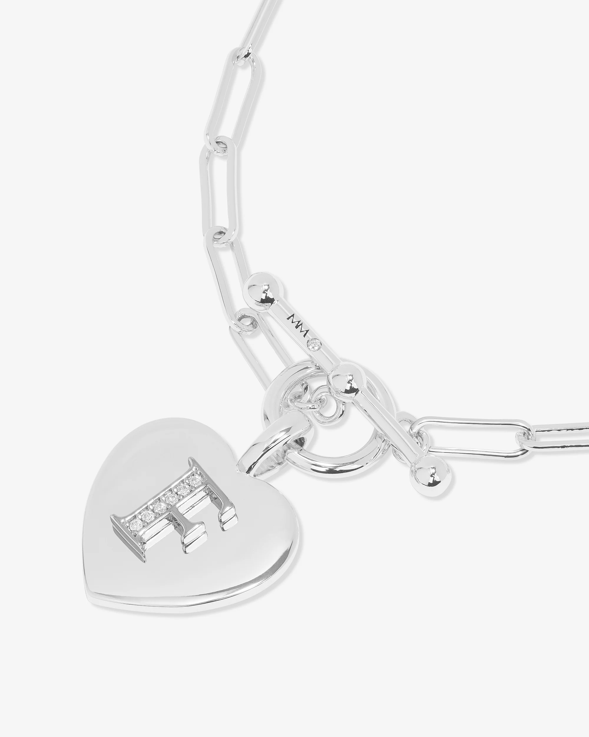 Love Letters Charm Bracelet - Silver|White Diamondettes - Image 33