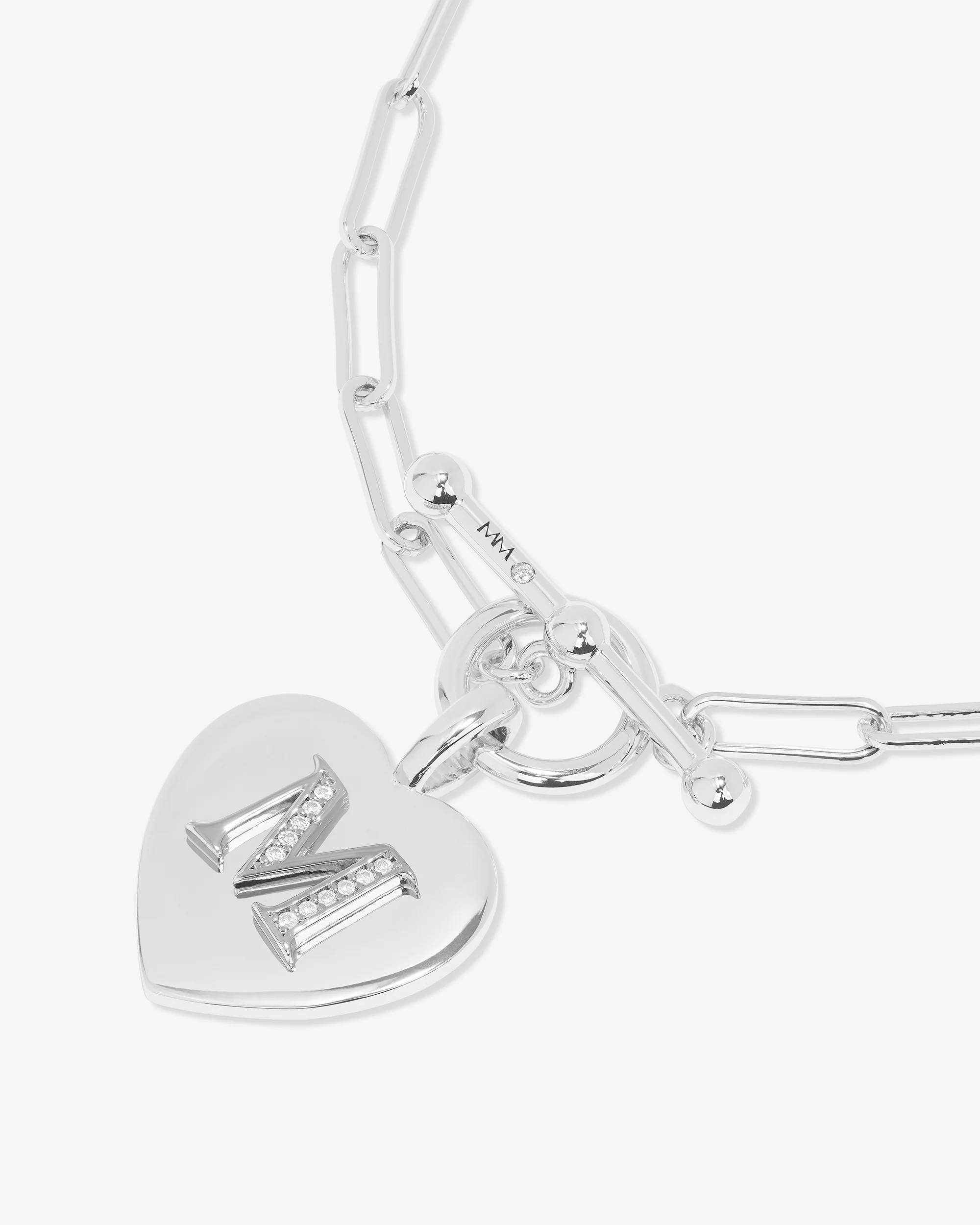 Love Letters Charm Bracelet - Silver|White Diamondettes - Image 40