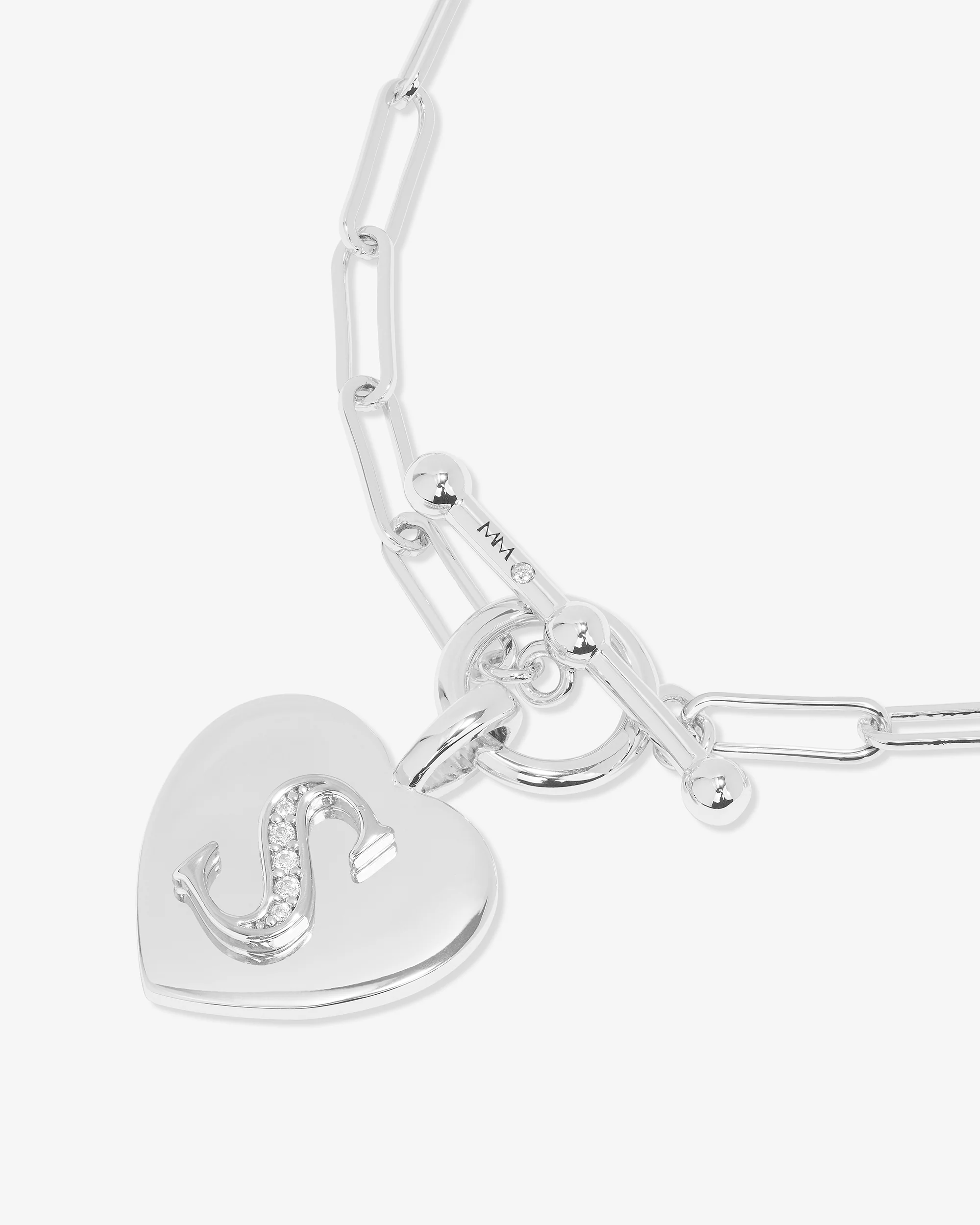 Love Letters Charm Bracelet - Silver|White Diamondettes - Image 46