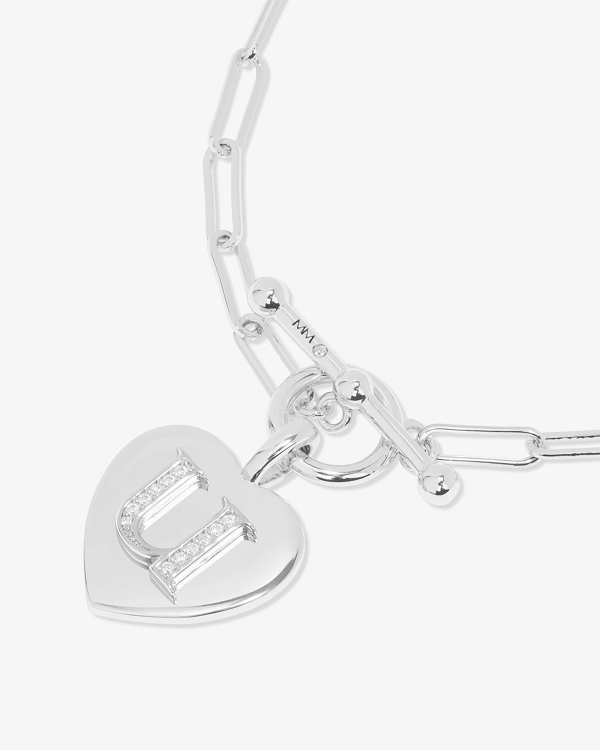 Love Letters Charm Bracelet - Silver|White Diamondettes - Image 48