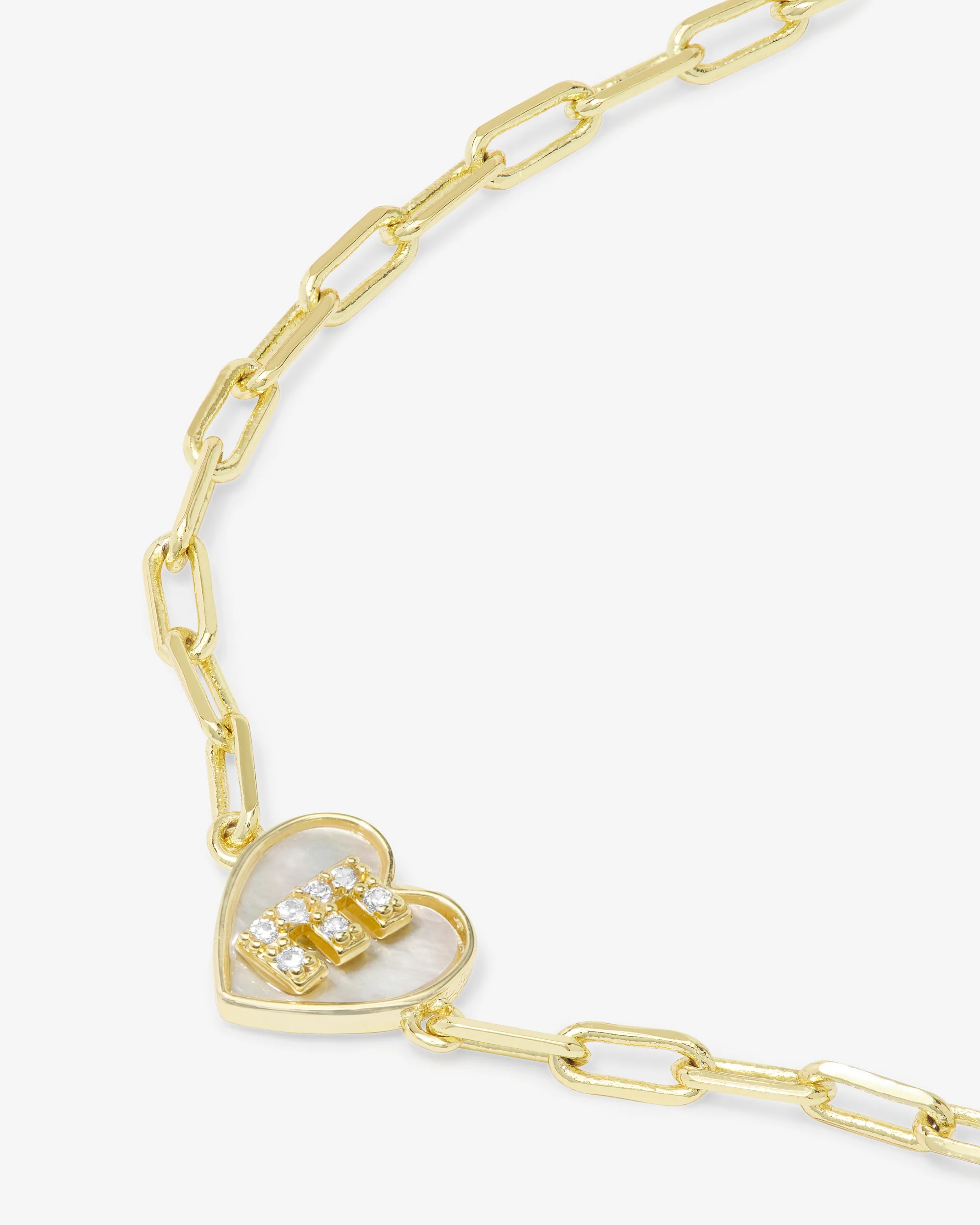 Love Letters Heart Bracelet - Gold|White Diamondettes - Image 32