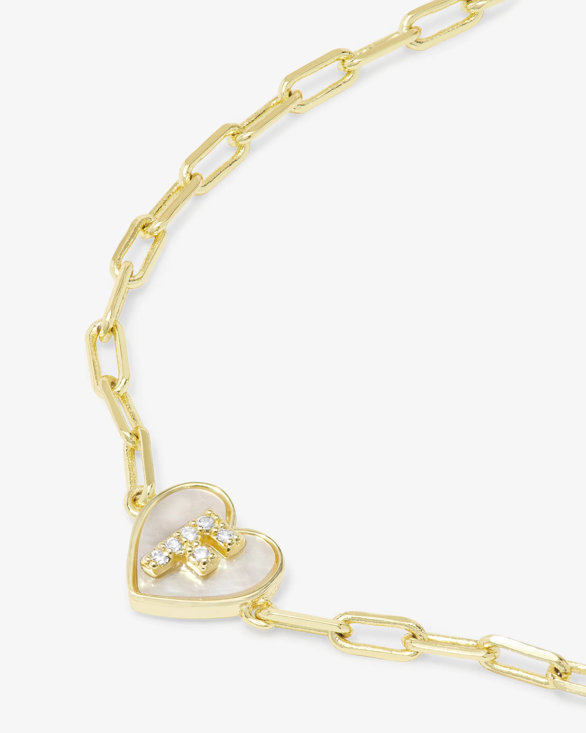 Love Letters Heart Bracelet - Gold|White Diamondettes - Image 33