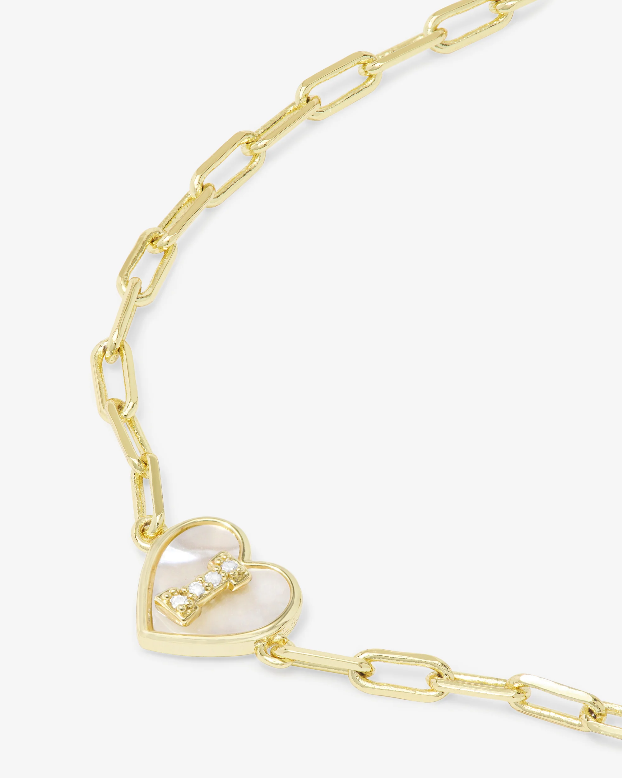 Love Letters Heart Bracelet - Gold|White Diamondettes - Image 36