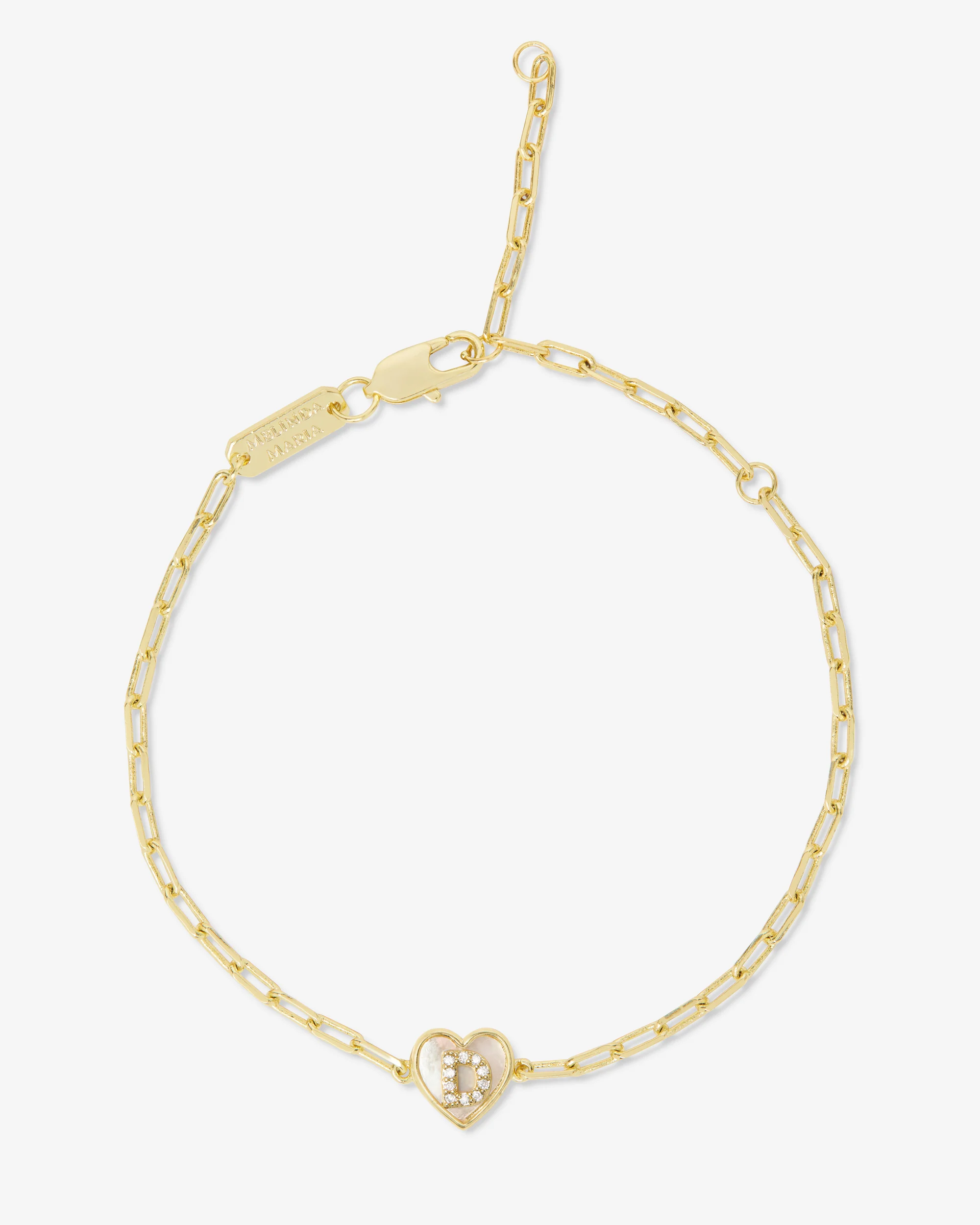 Love Letters Heart Bracelet - Gold|White Diamondettes - Image 4