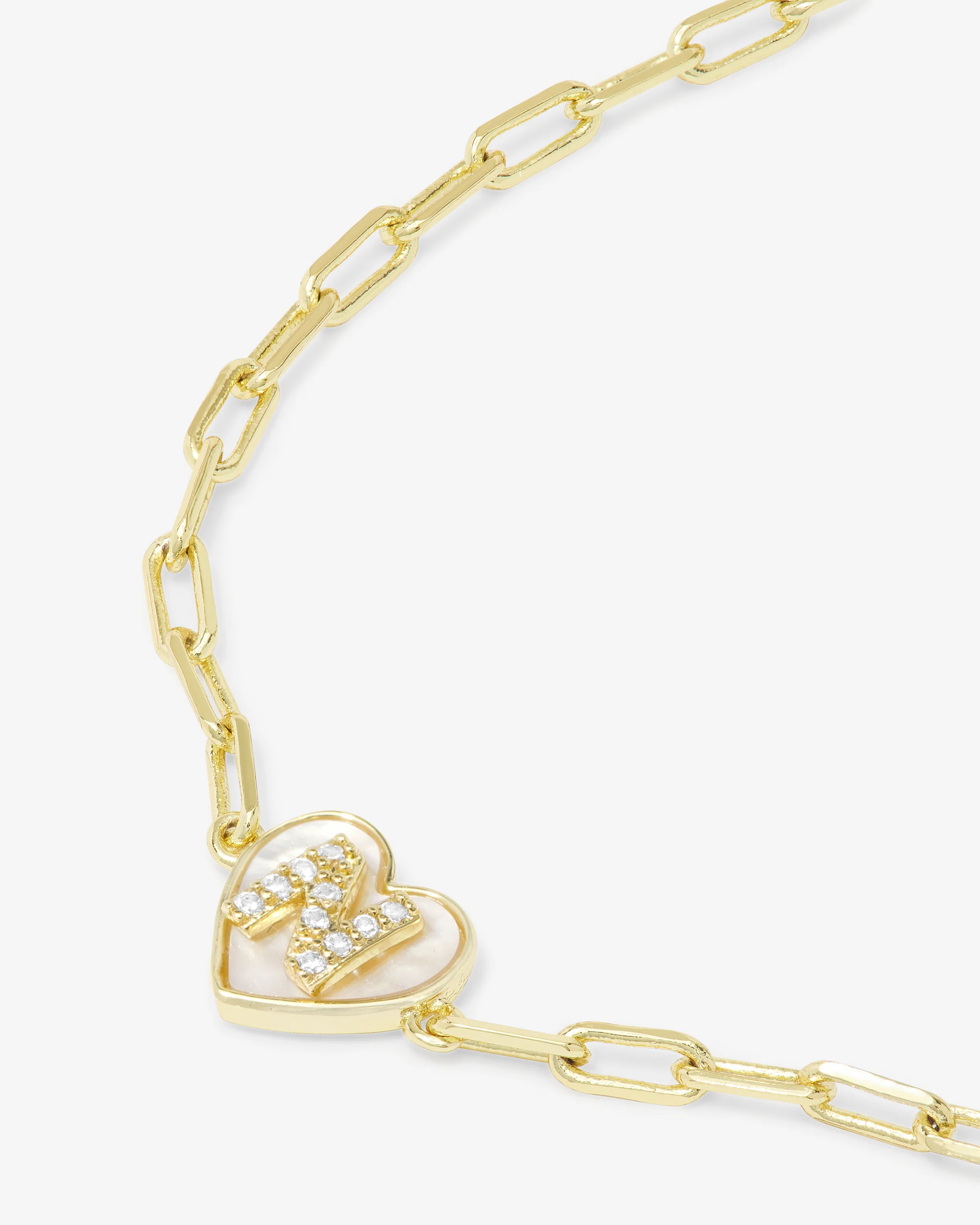Love Letters Heart Bracelet - Gold|White Diamondettes - Image 41