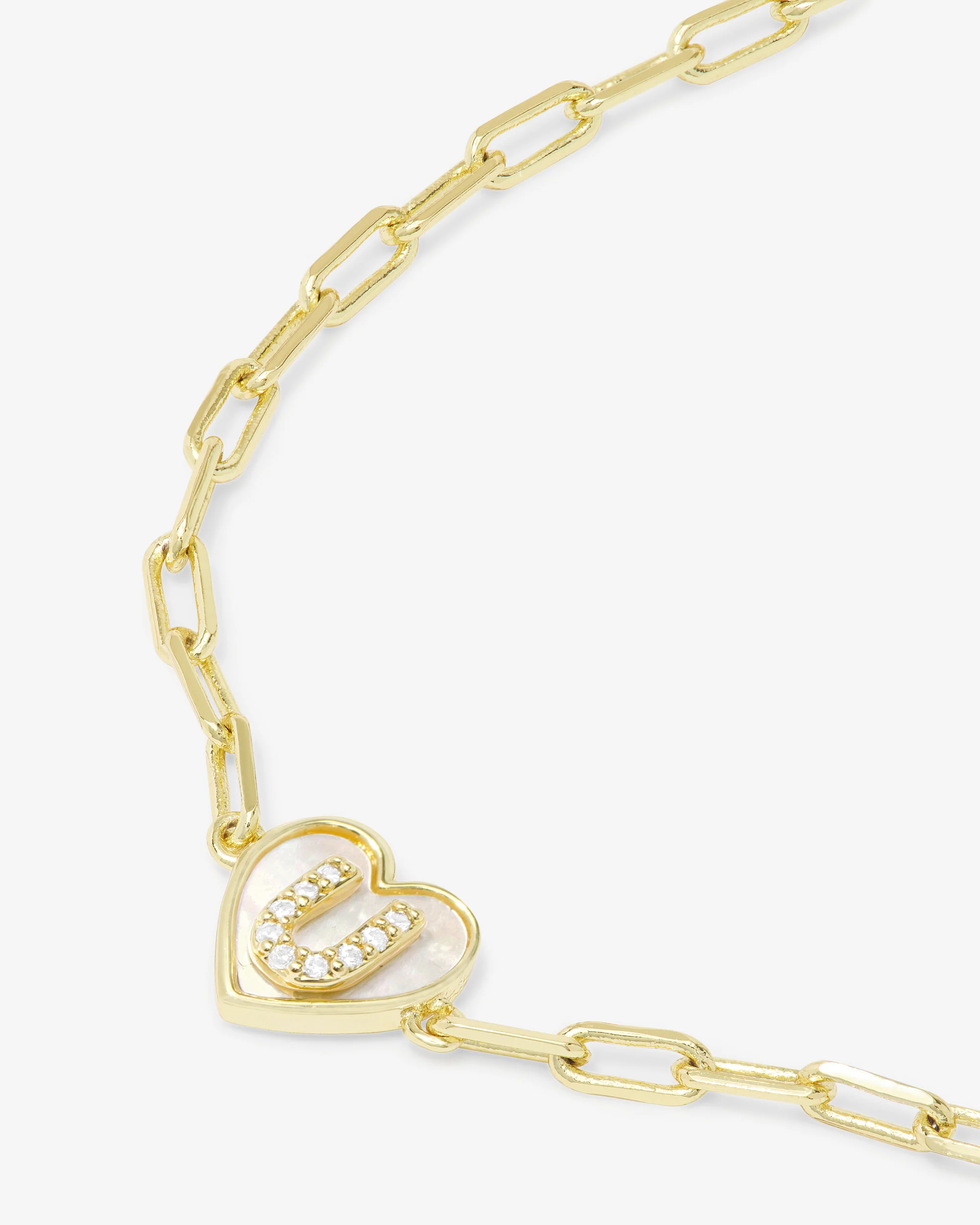 Love Letters Heart Bracelet - Gold|White Diamondettes - Image 48