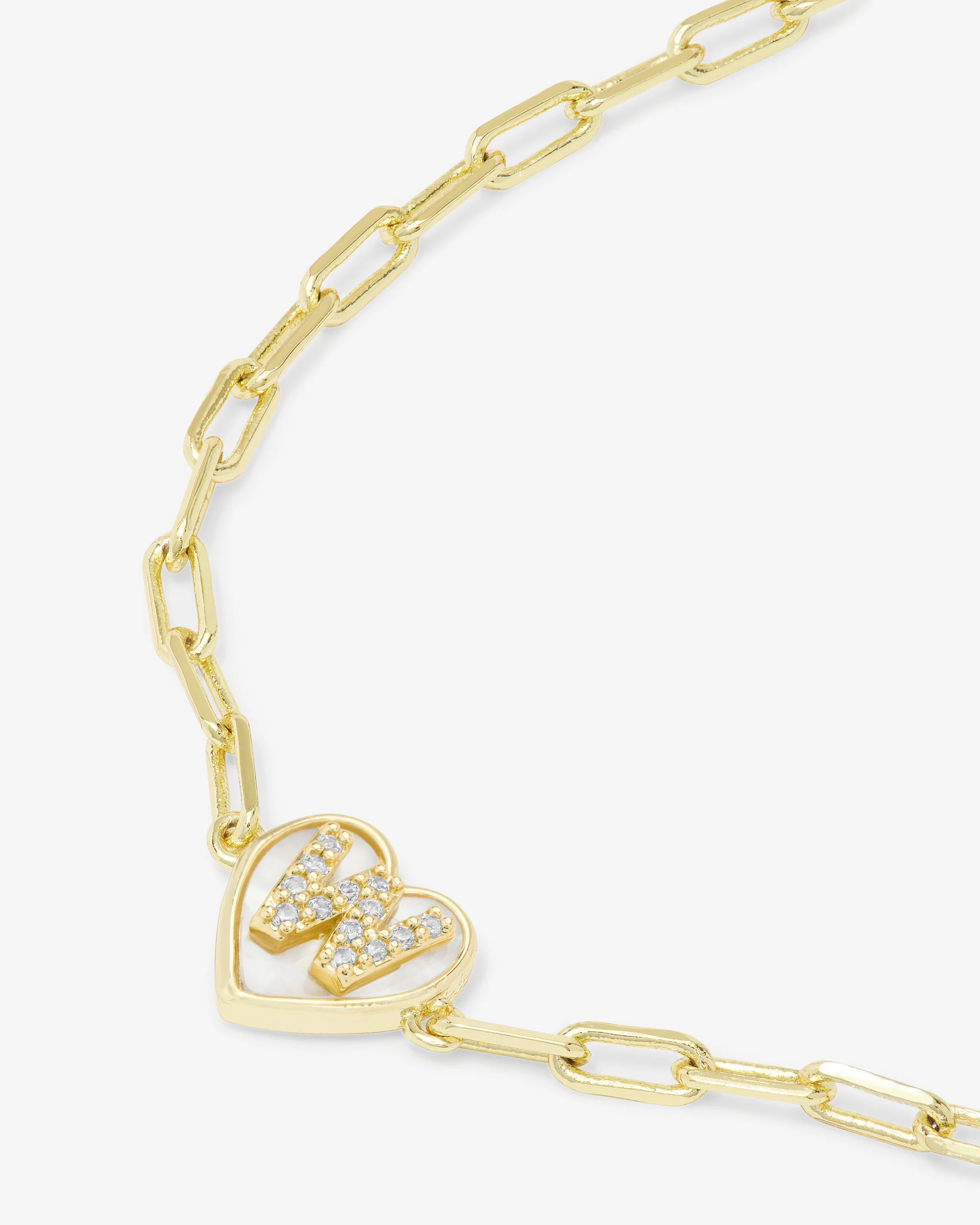 Love Letters Heart Bracelet - Gold|White Diamondettes - Image 50