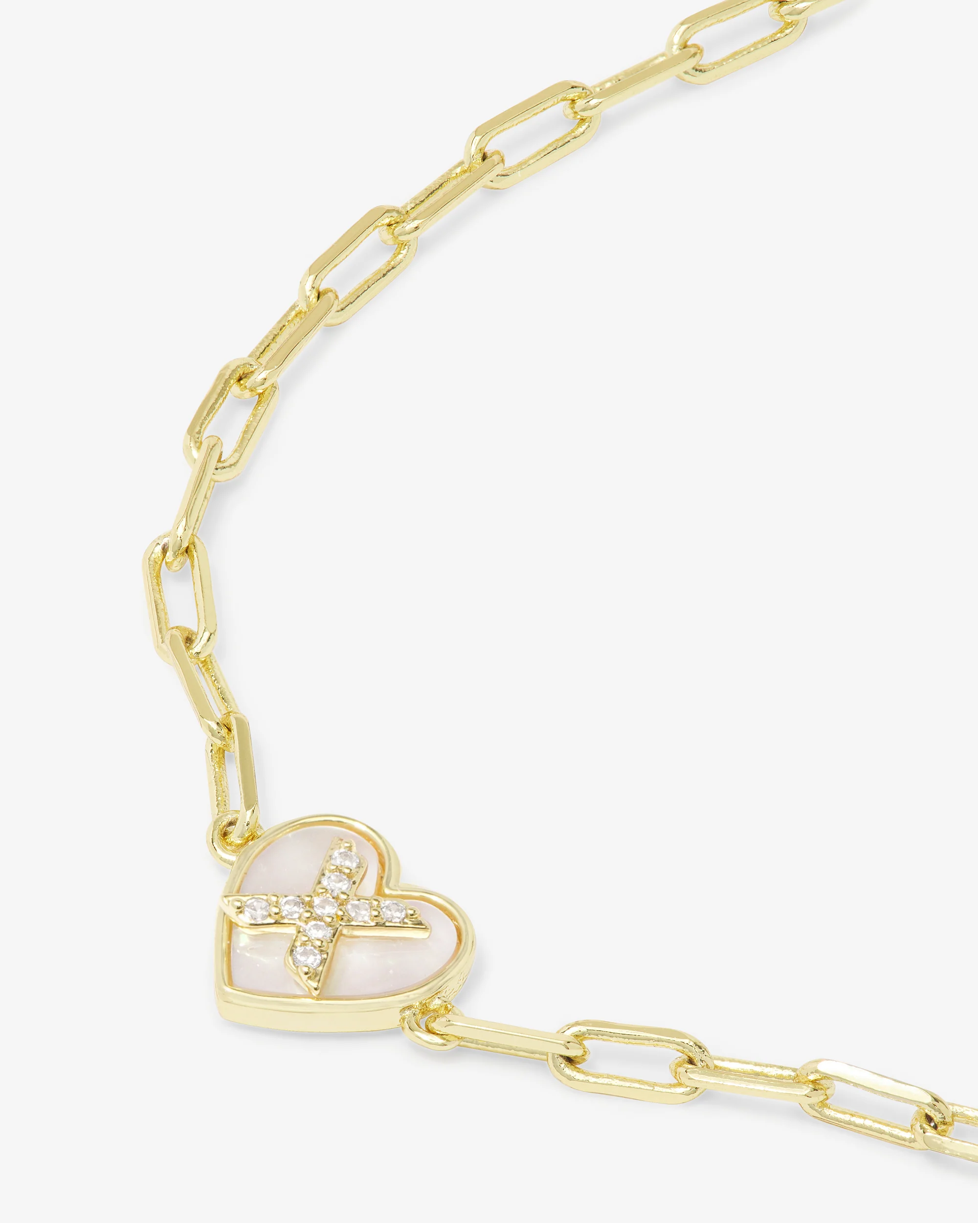 Love Letters Heart Bracelet - Gold|White Diamondettes - Image 51