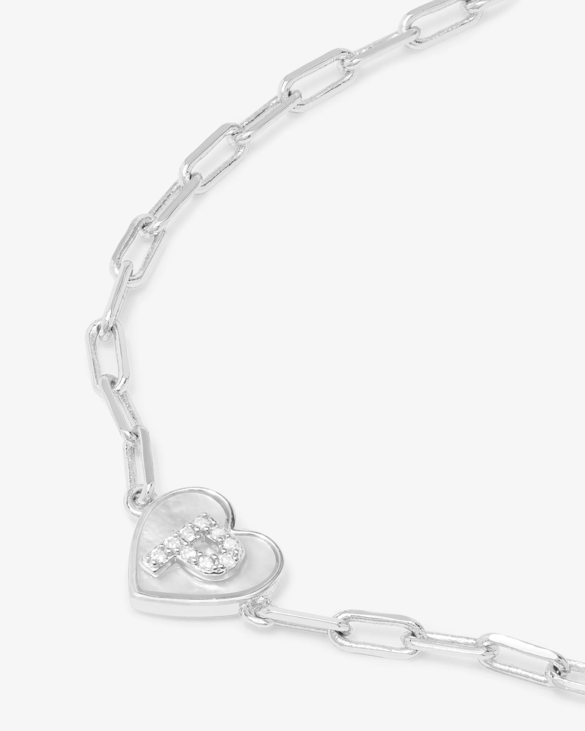 Love Letters Heart Bracelet - Silver|White Diamondettes - Image 43