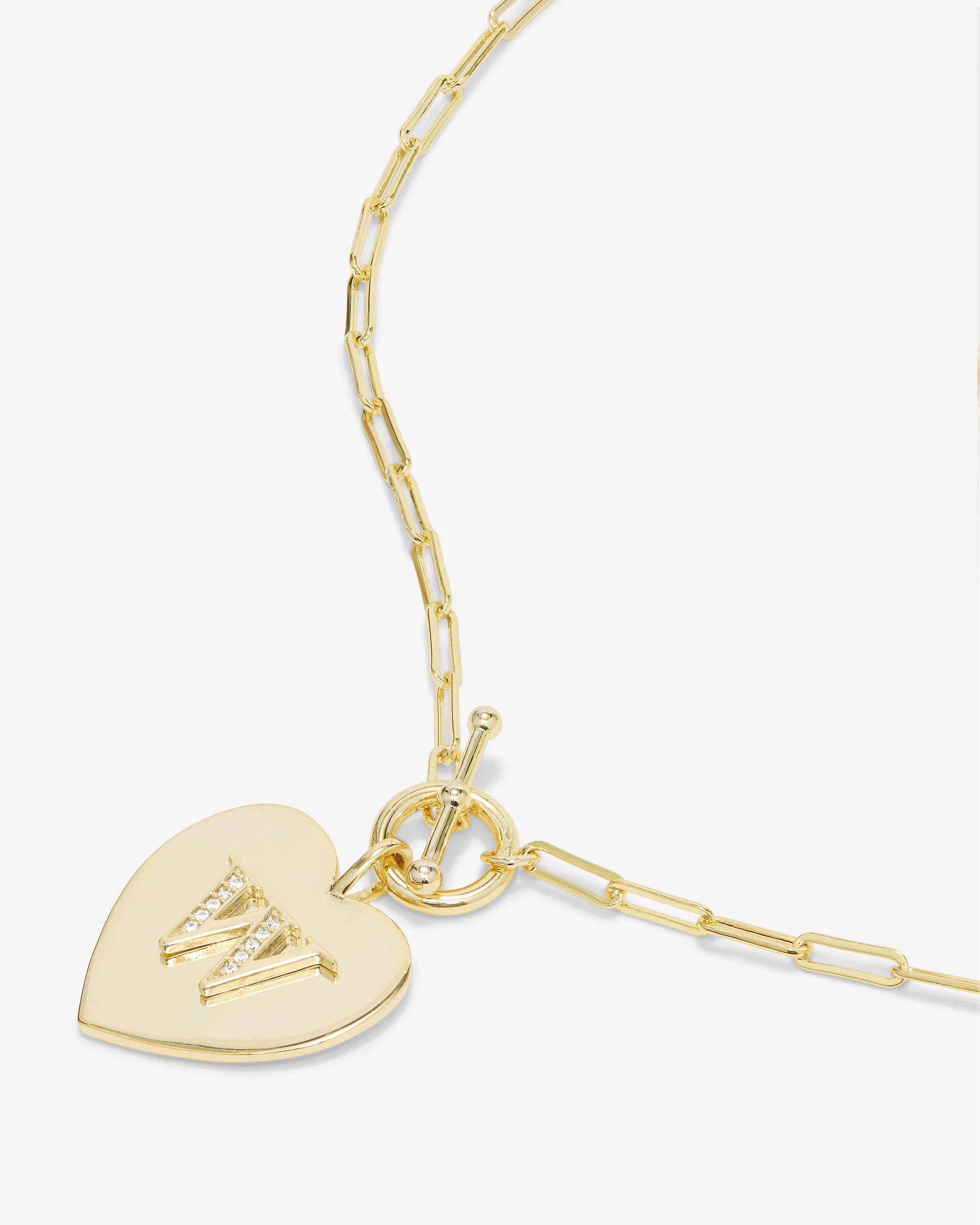 Love Letters Heart Necklace - Gold|White Diamondettes - Image 50