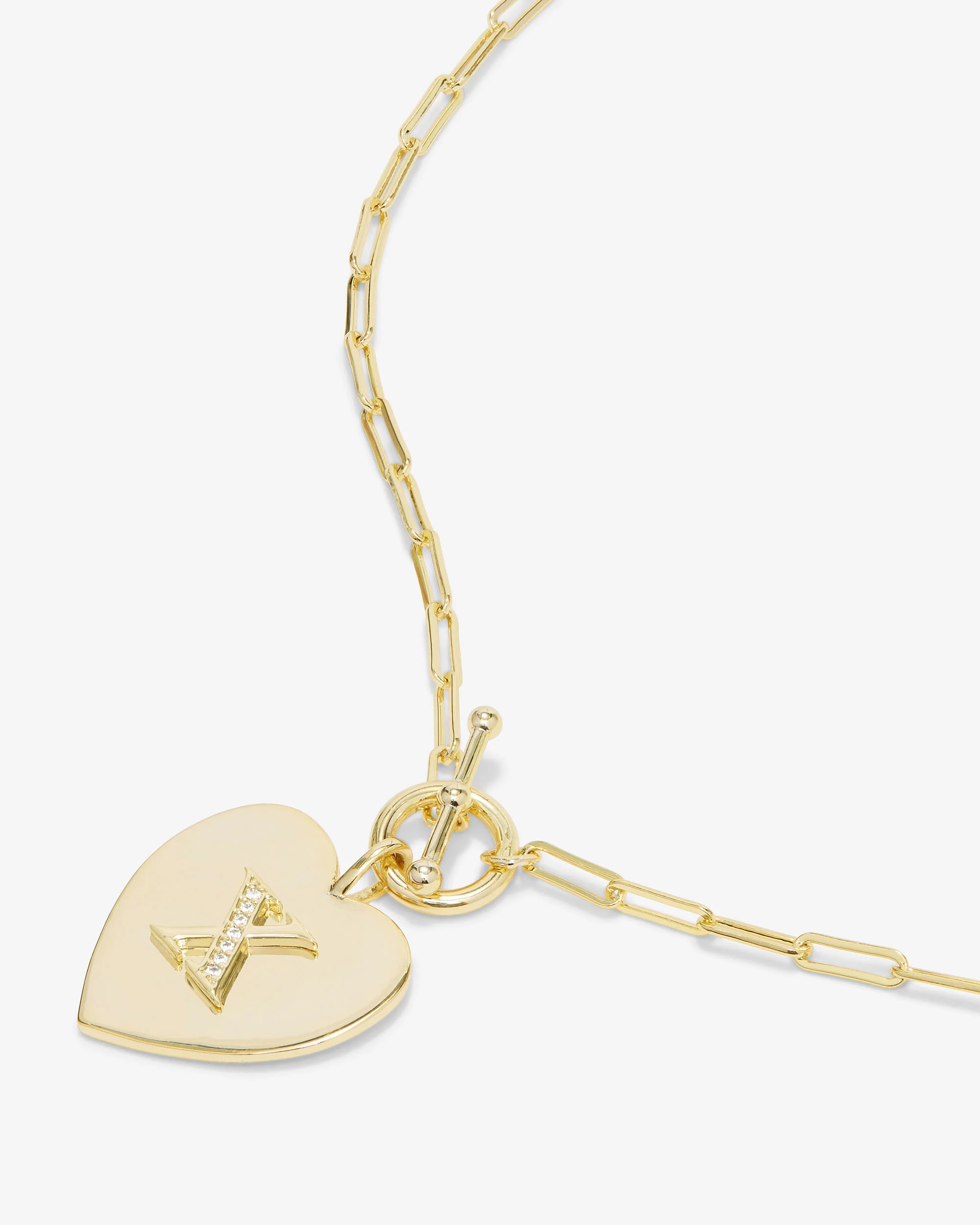 Love Letters Heart Necklace - Gold|White Diamondettes - Image 51