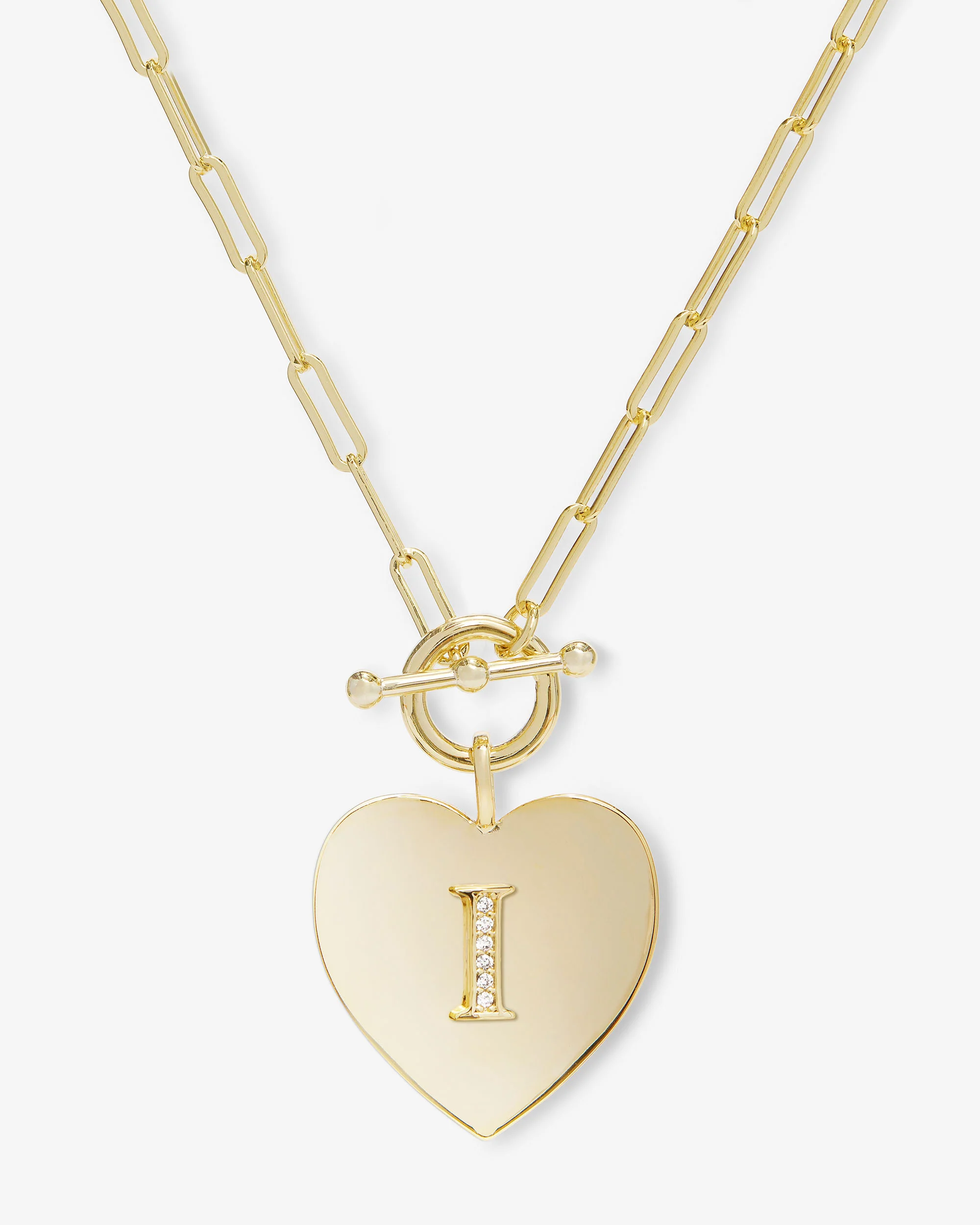 Love Letters Heart Necklace - Gold|White Diamondettes - Image 9