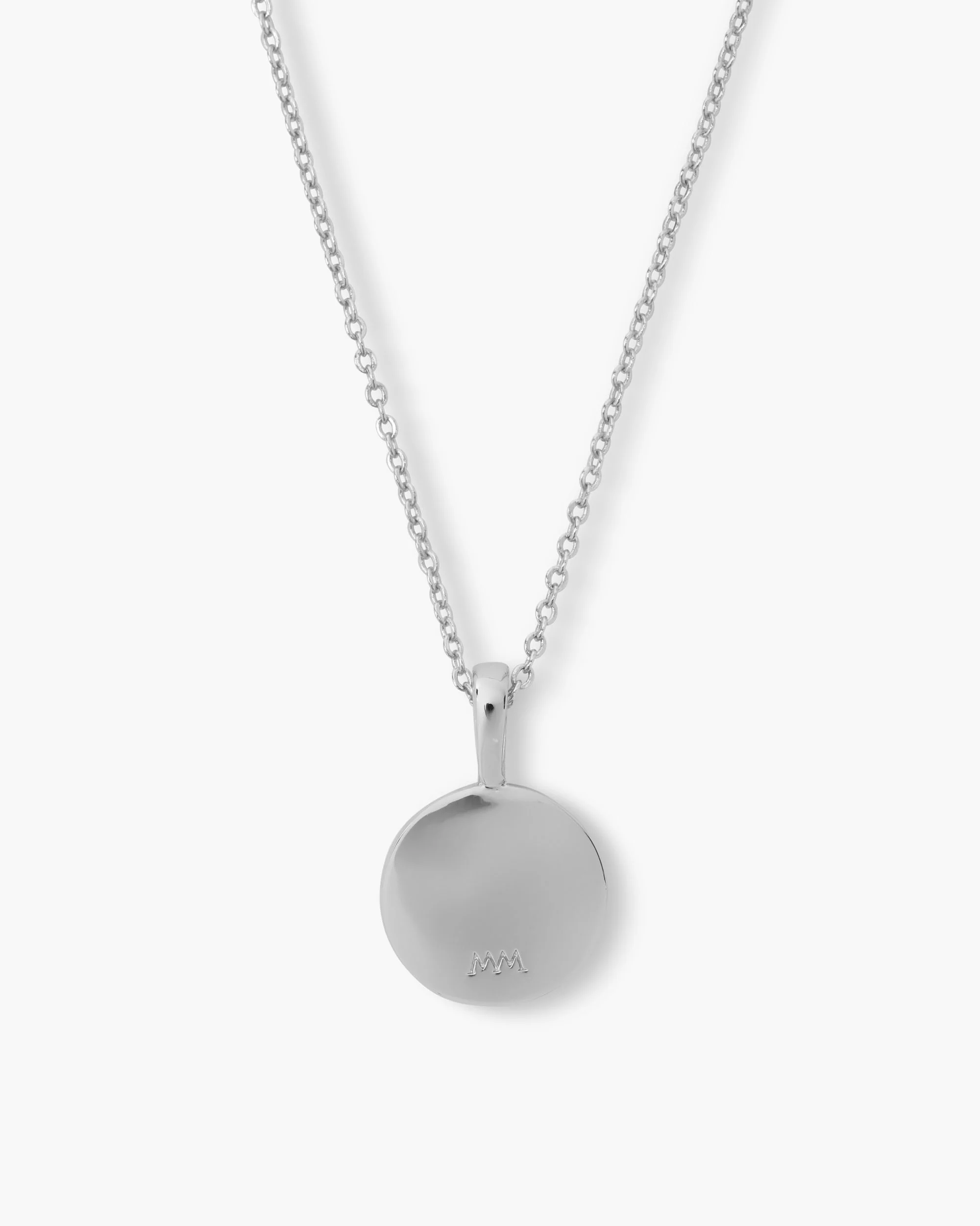 Love Letters Medallion Necklace 12mm - Silver|White Diamondettes - Image 54