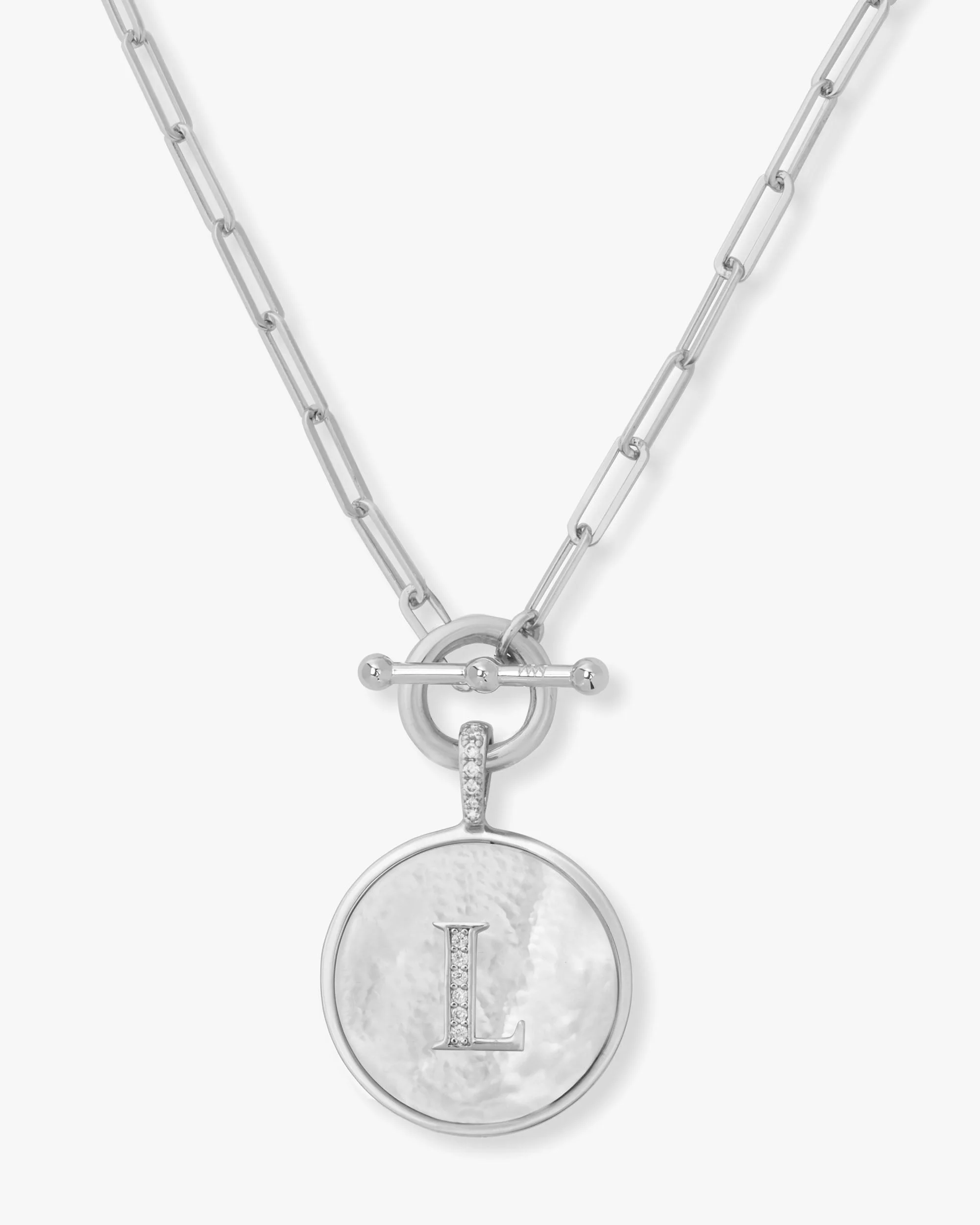 Love Letters Medallion Necklace 24mm - Silver - Image 12