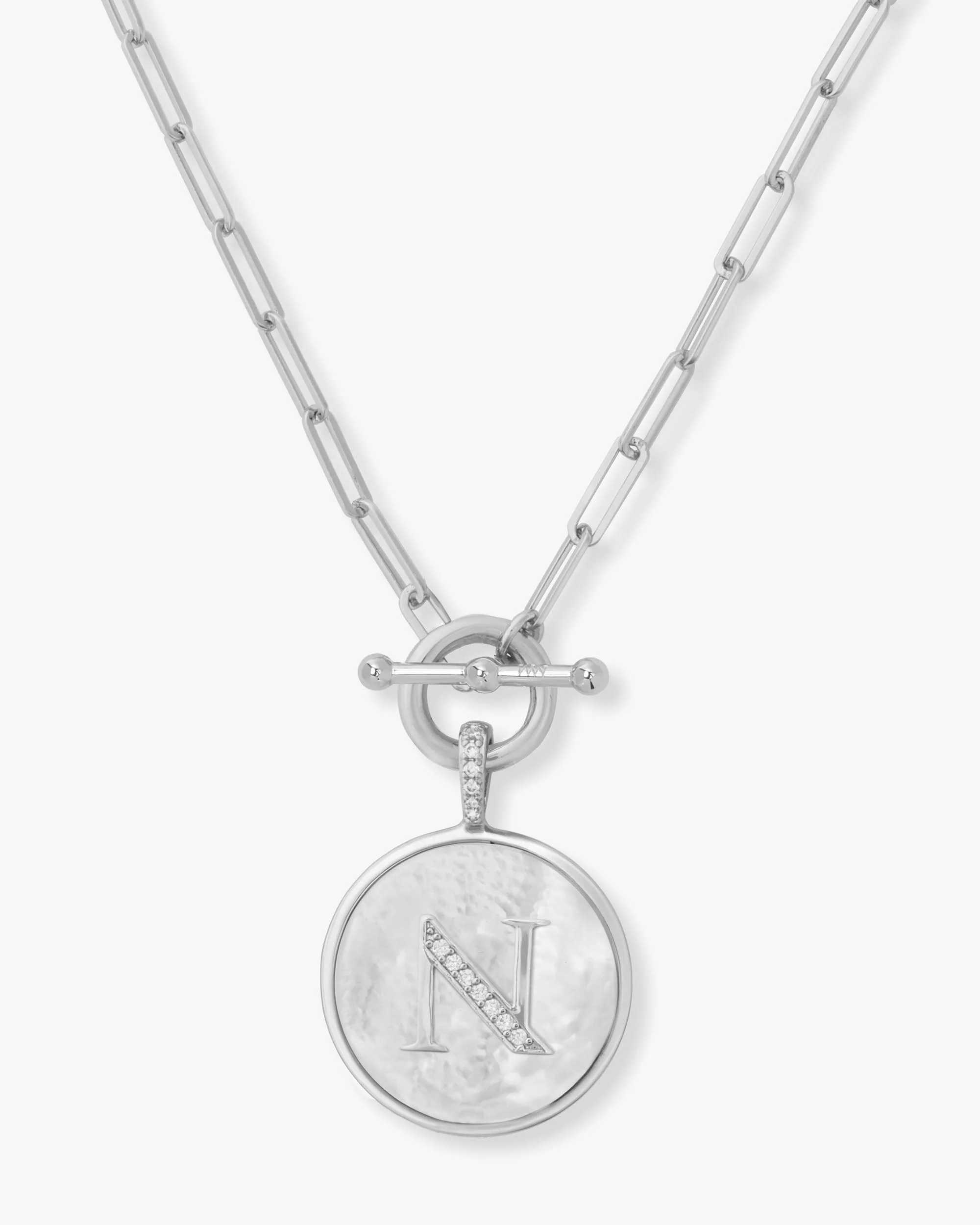 Love Letters Medallion Necklace 24mm - Silver - Image 14
