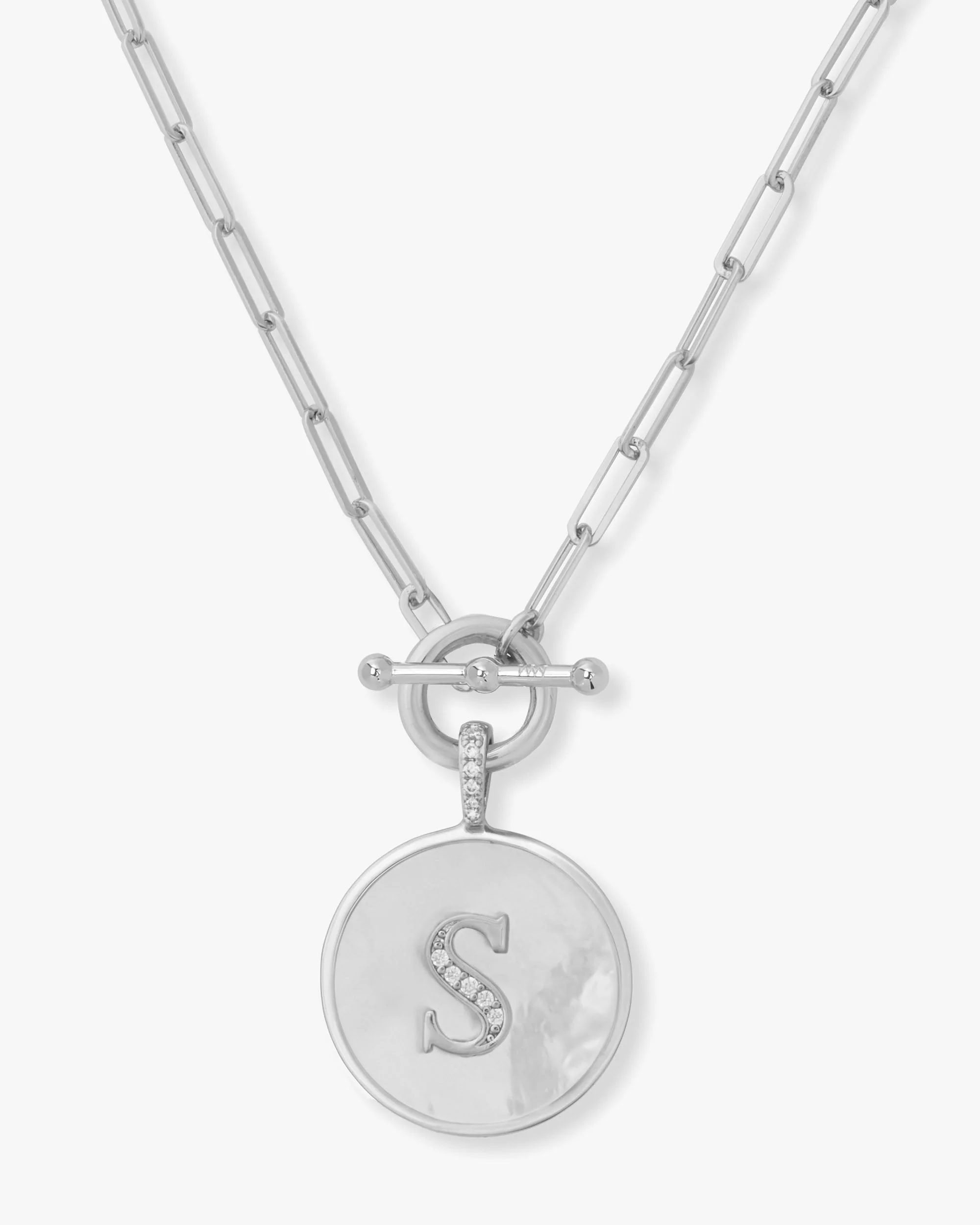 Love Letters Medallion Necklace 24mm - Silver - Image 19