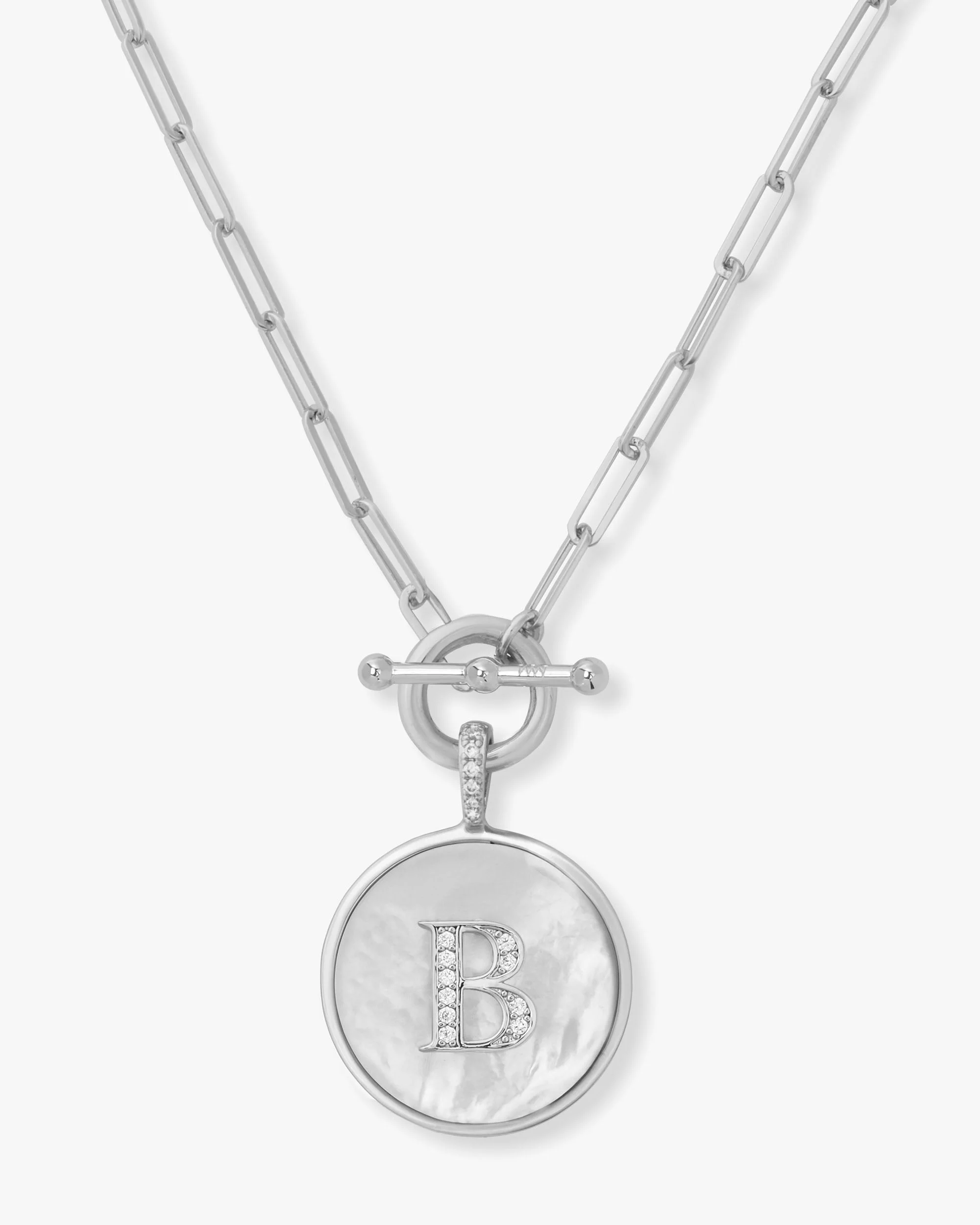 Love Letters Medallion Necklace 24mm - Silver - Image 2