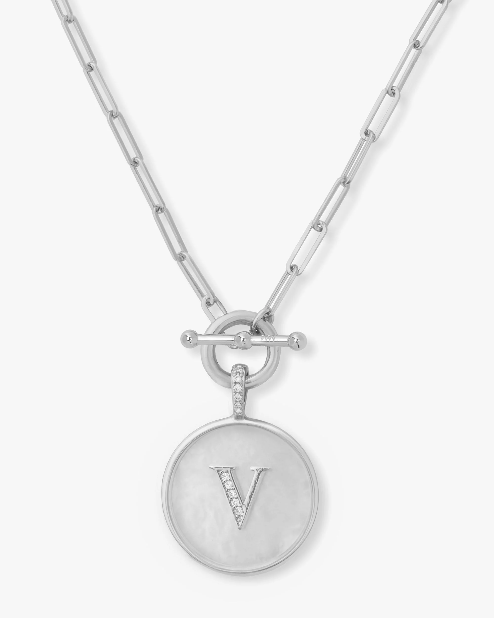 Love Letters Medallion Necklace 24mm - Silver - Image 22