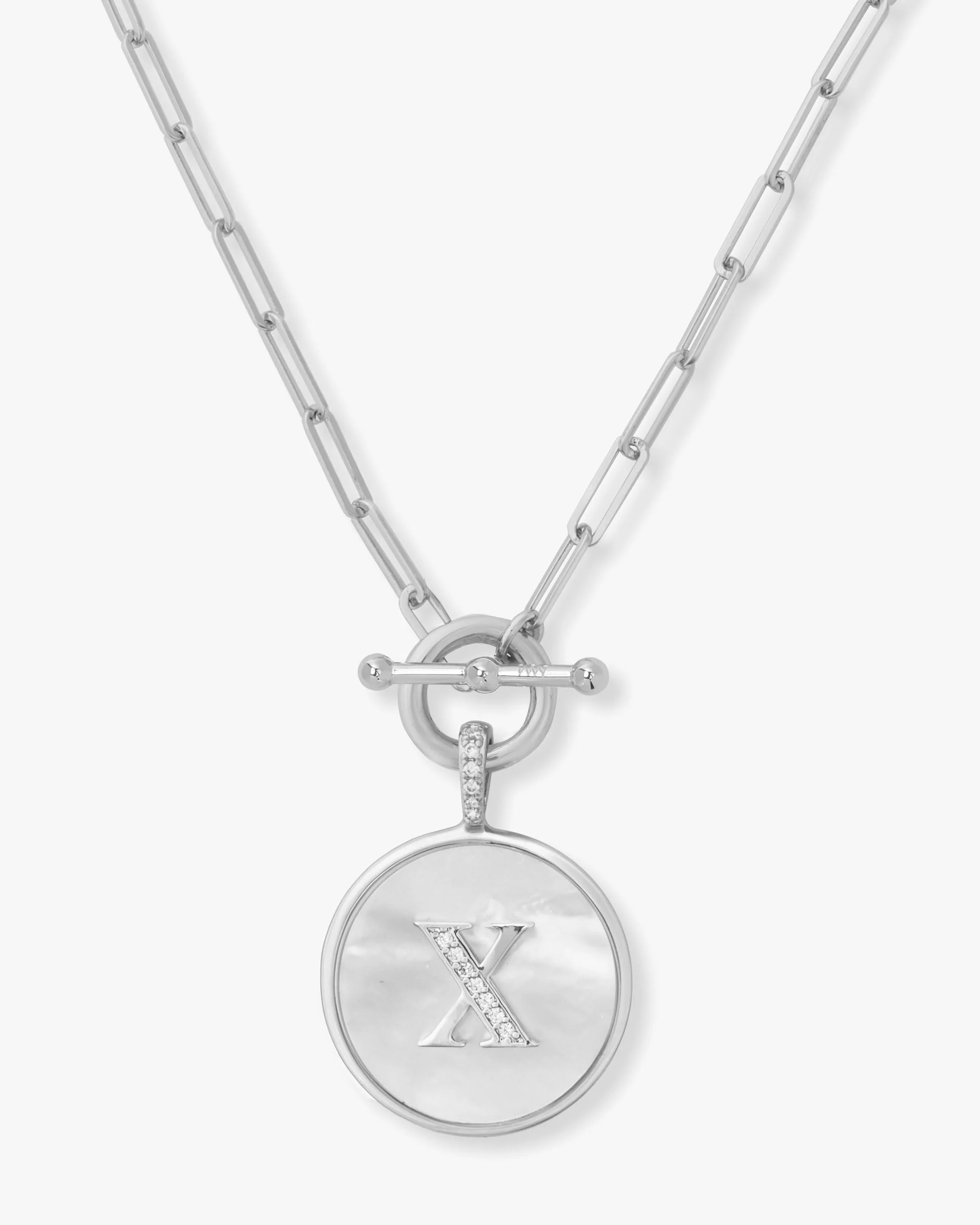 Love Letters Medallion Necklace 24mm - Silver - Image 24