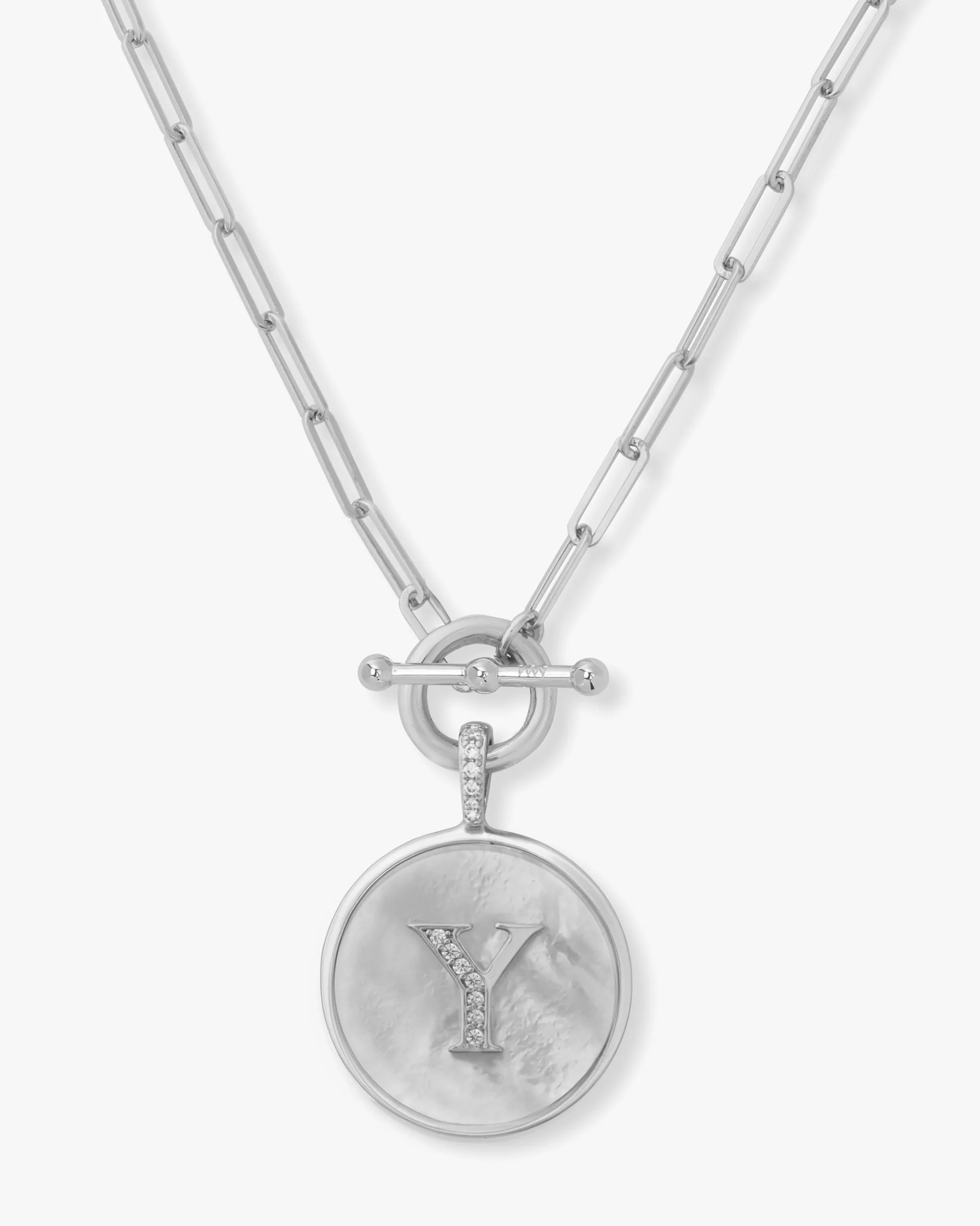 Love Letters Medallion Necklace 24mm - Silver - Image 25