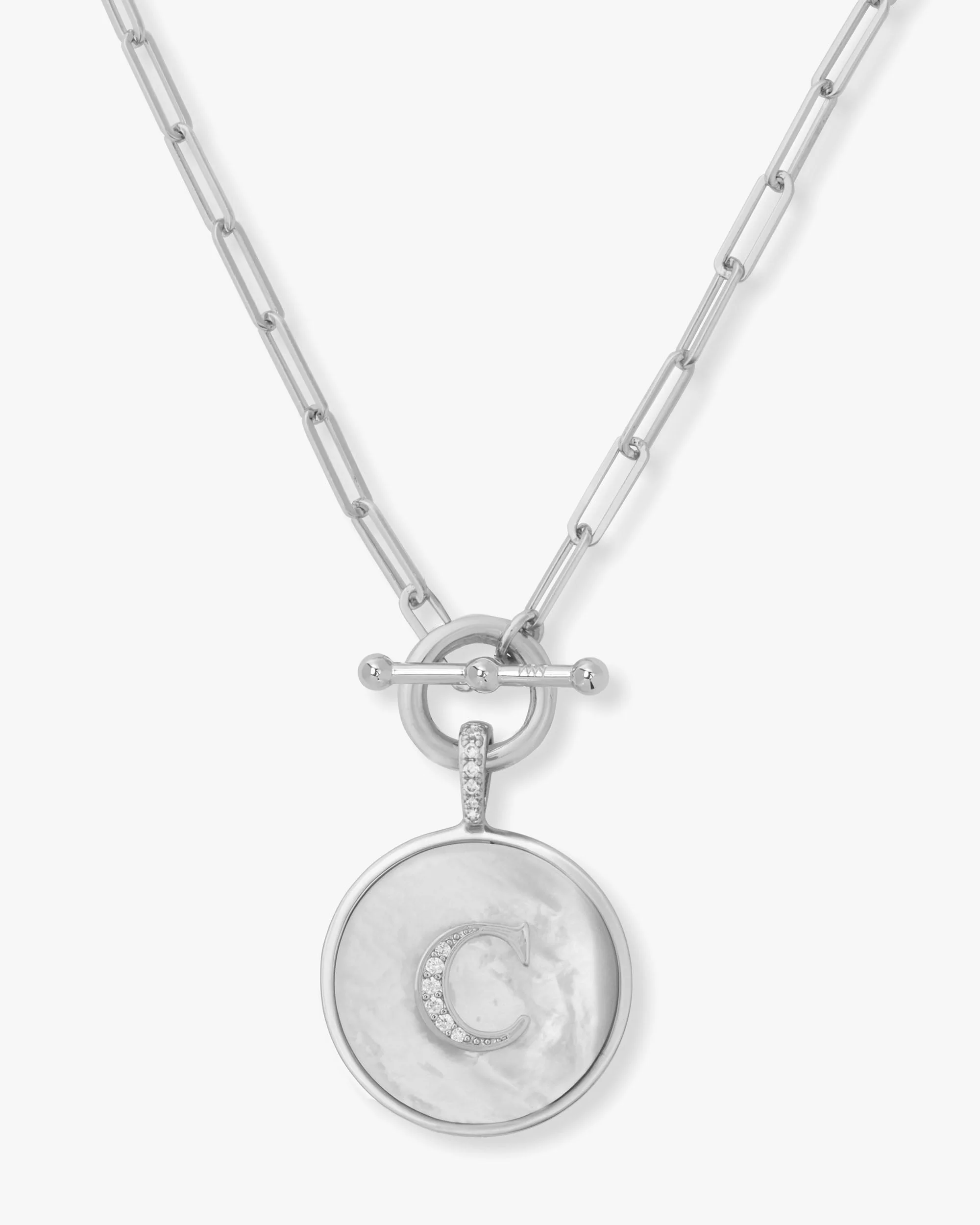Love Letters Medallion Necklace 24mm - Silver - Image 3