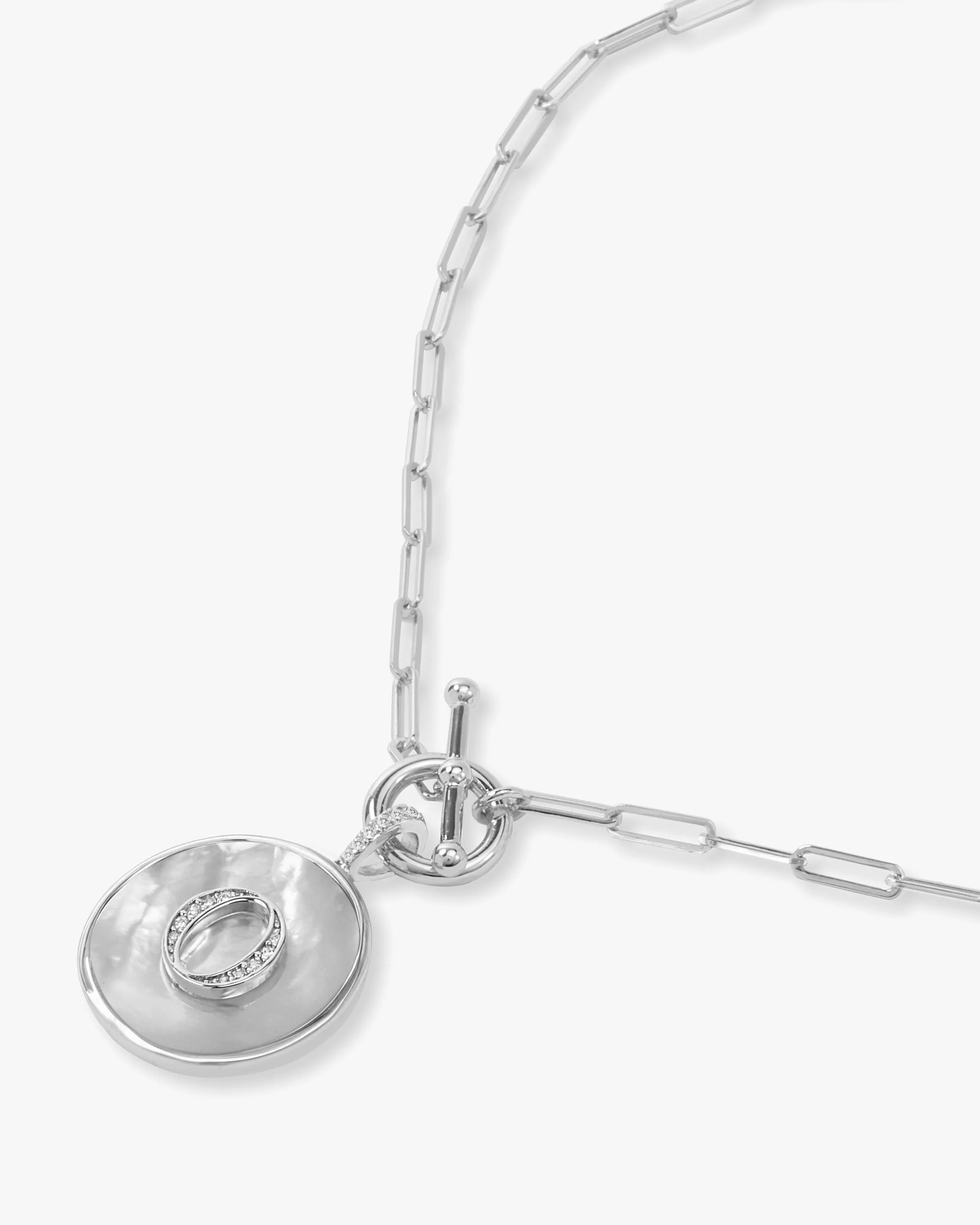 Love Letters Medallion Necklace 24mm - Silver - Image 42