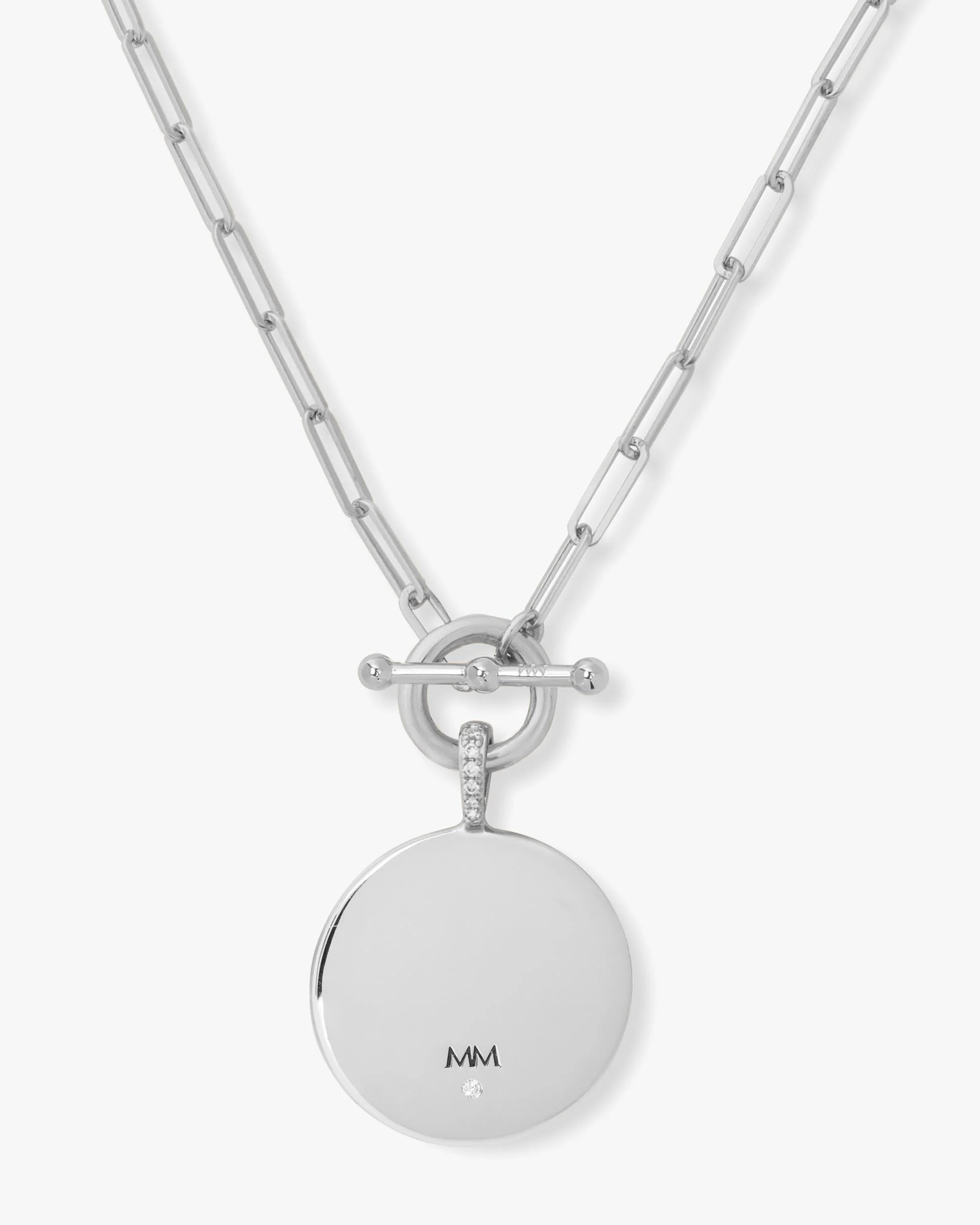 Love Letters Medallion Necklace 24mm - Silver - Image 54