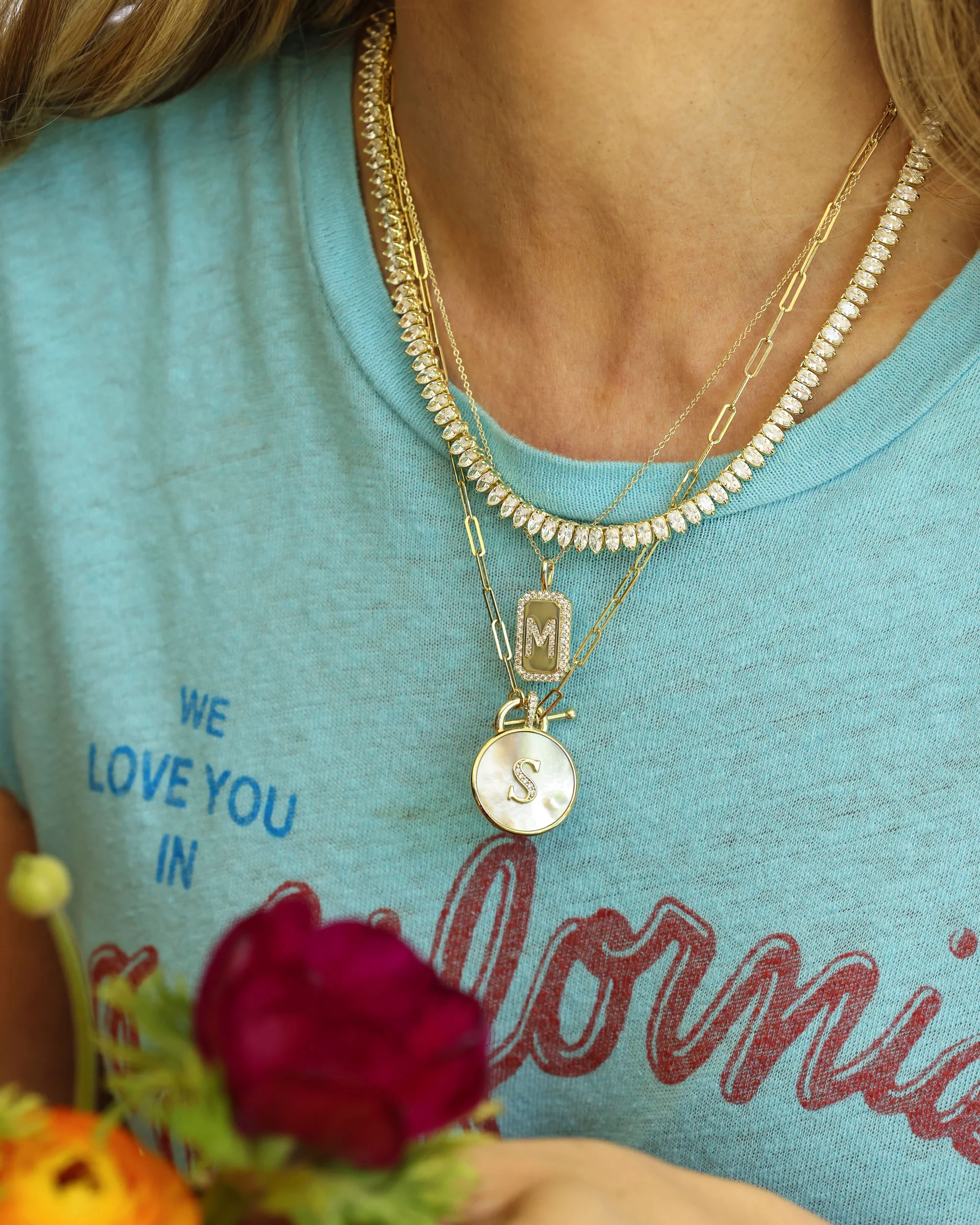 Love Letters Medallion Necklace 24mm - Silver - Image 56