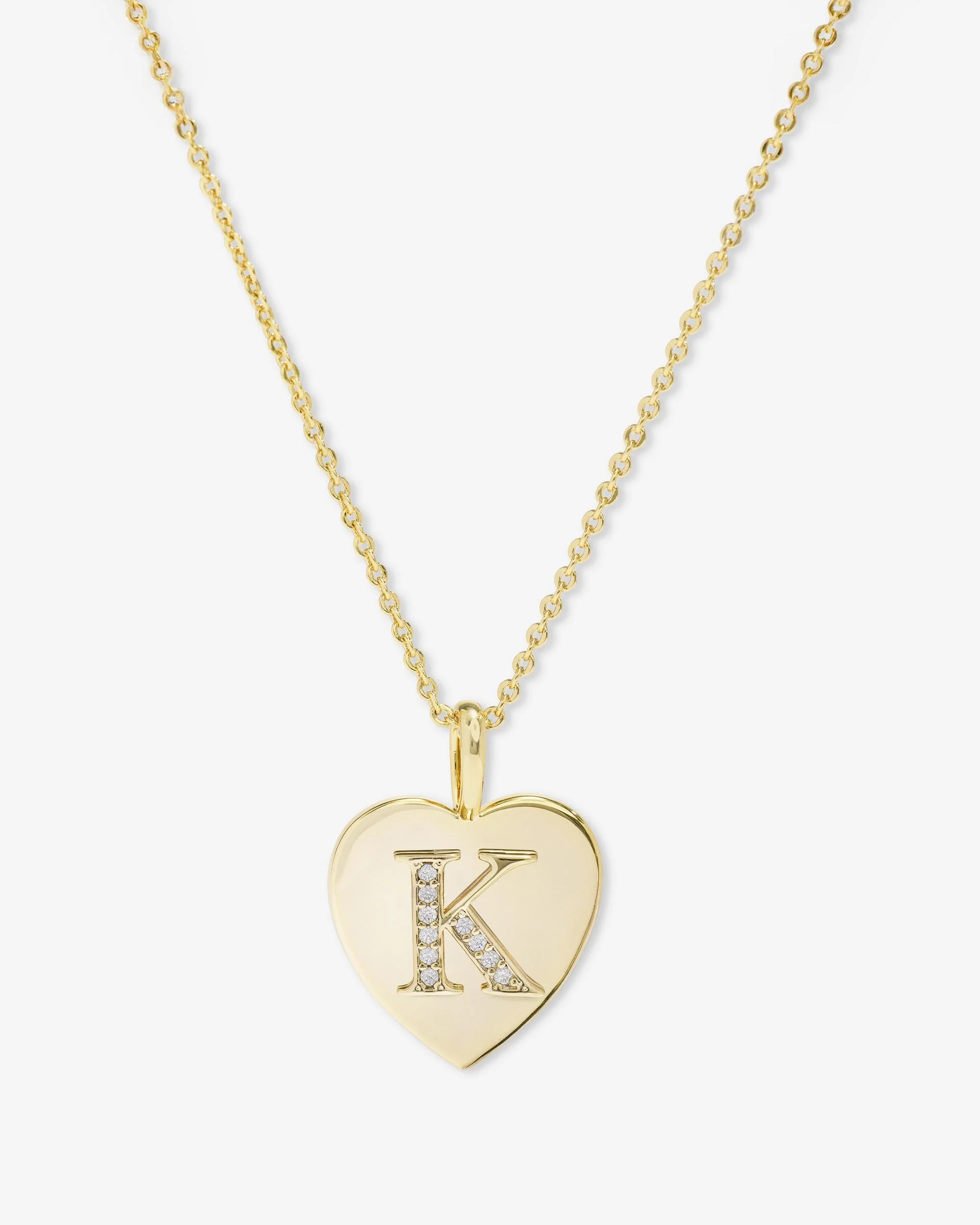 Love Letters Pendant Necklace - Gold|White Diamondettes - Image 11