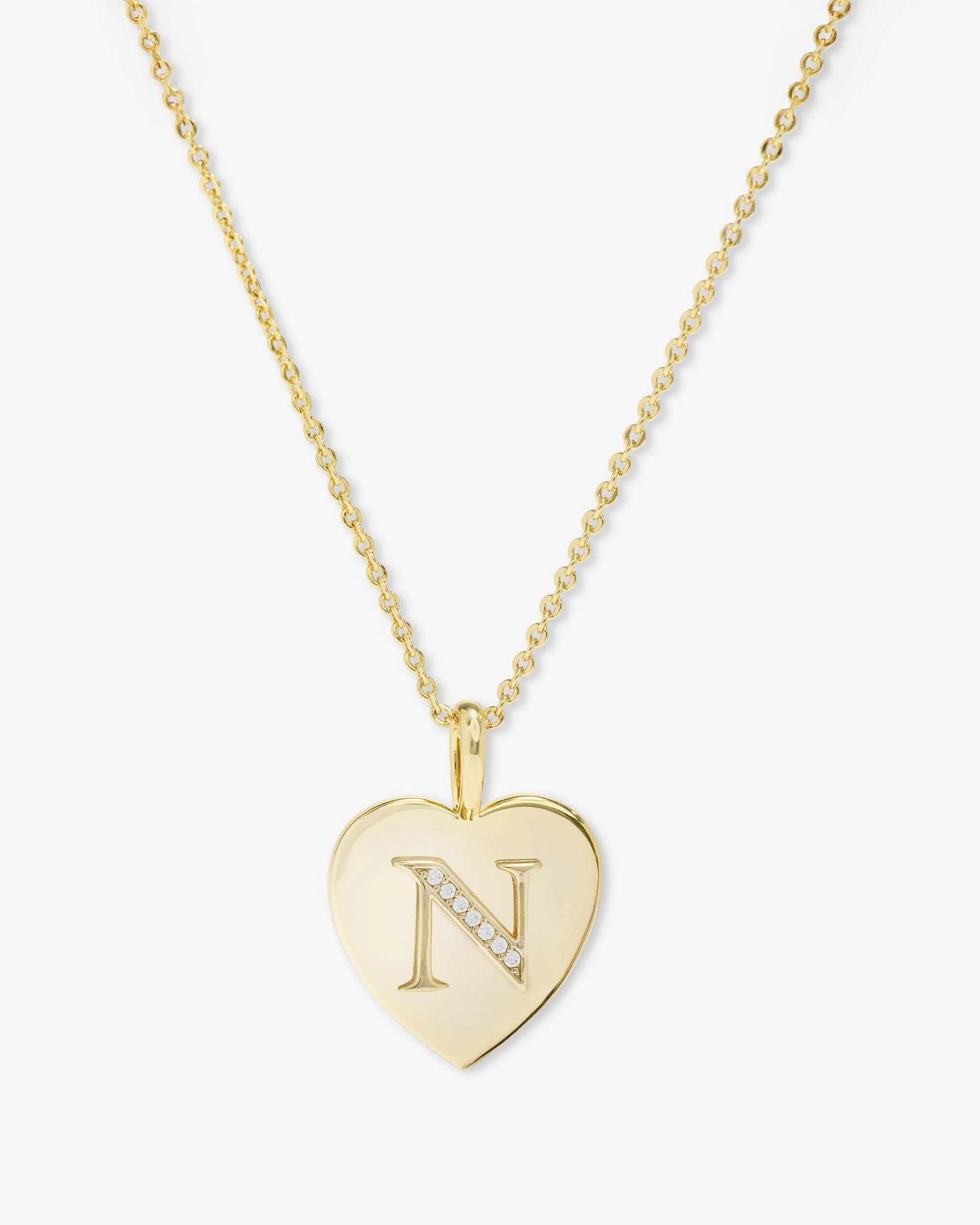 Love Letters Pendant Necklace - Gold|White Diamondettes - Image 14