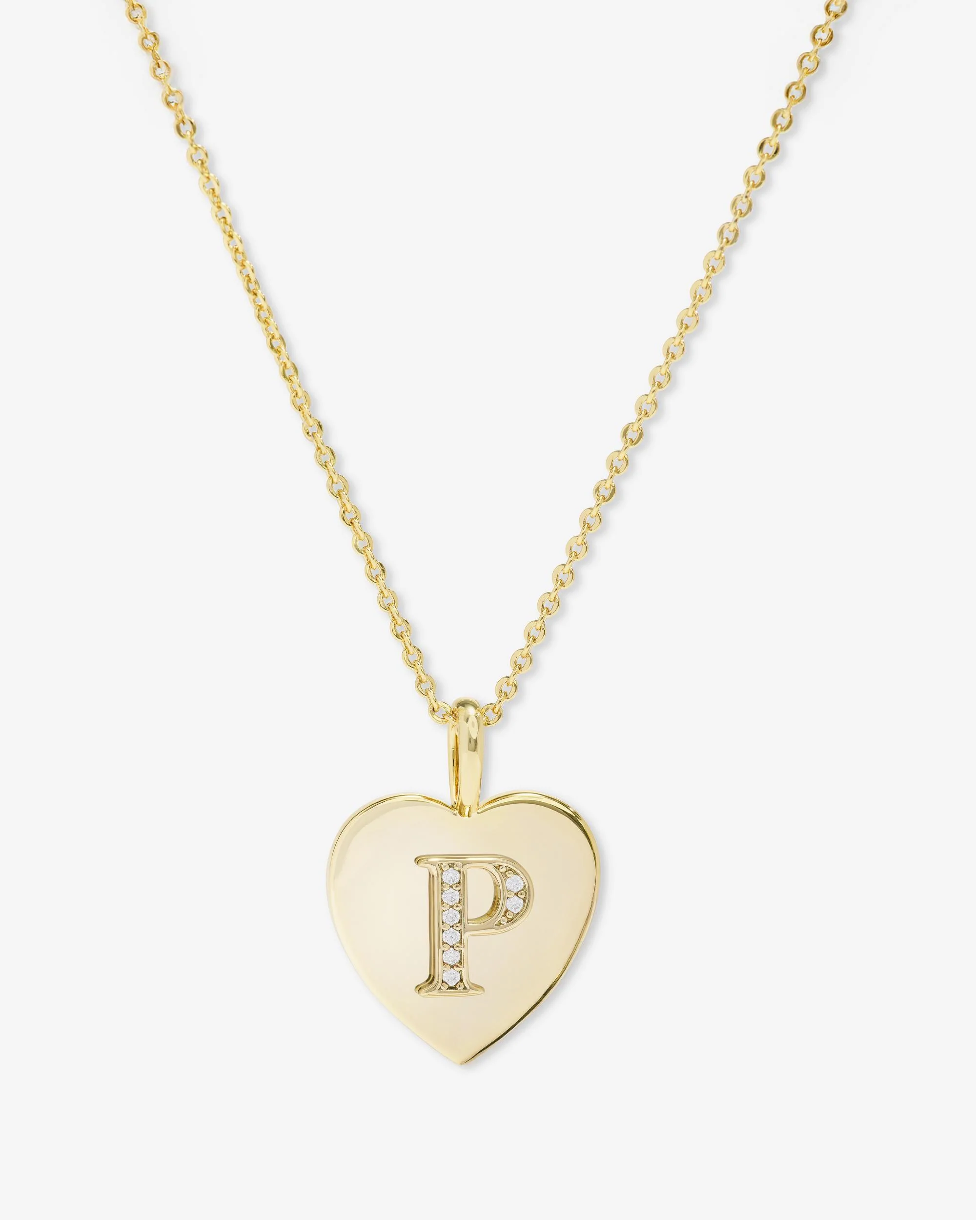 Love Letters Pendant Necklace - Gold|White Diamondettes - Image 16