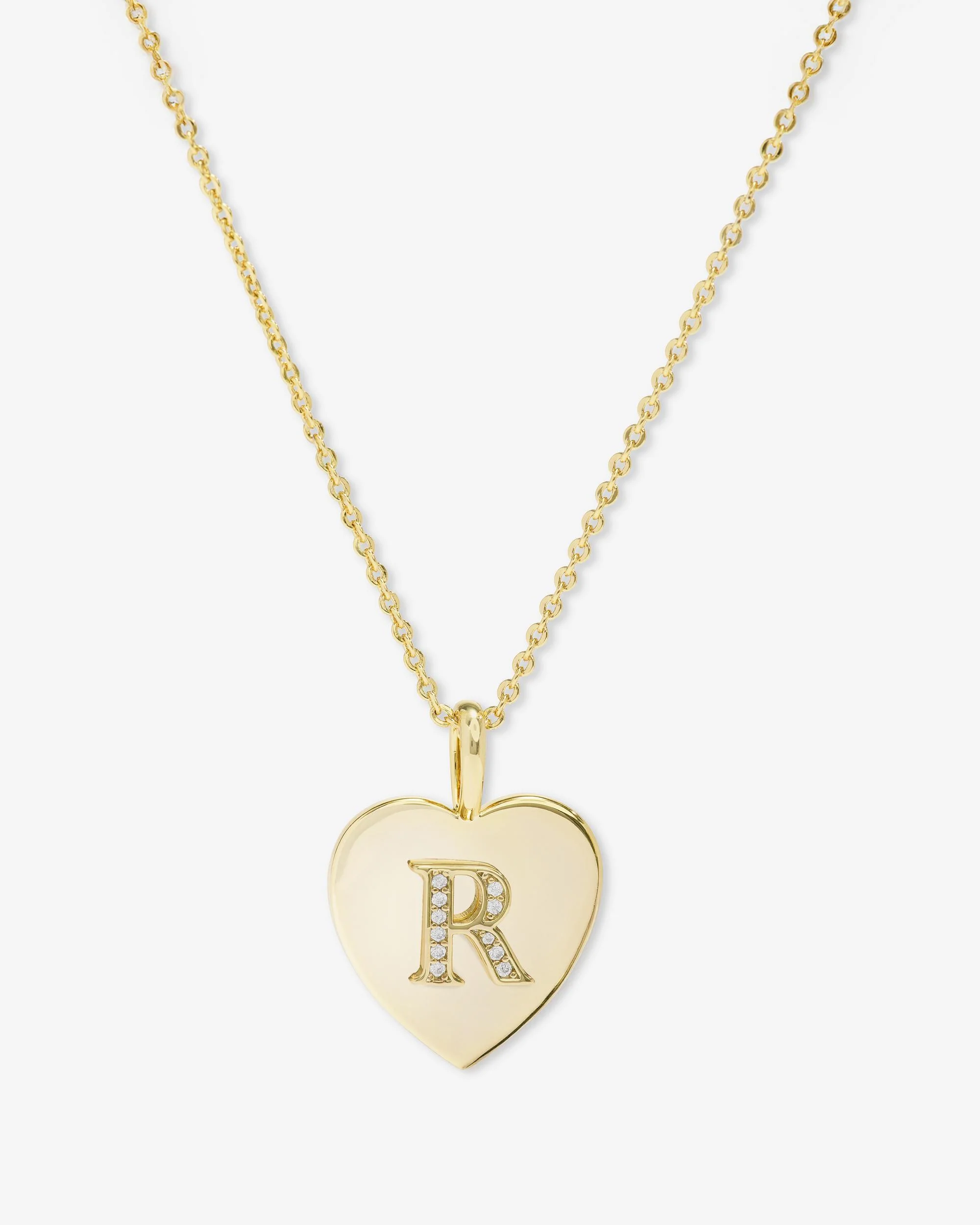 Love Letters Pendant Necklace - Gold|White Diamondettes - Image 18