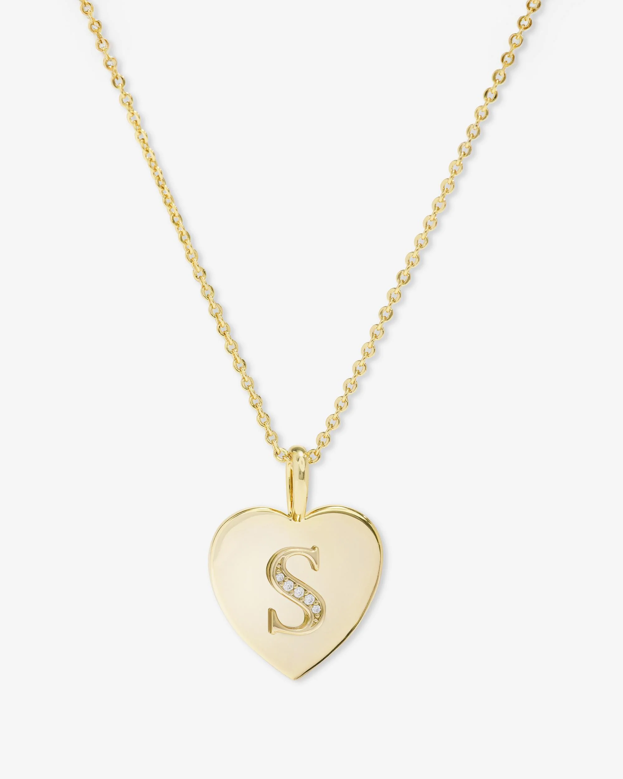 Love Letters Pendant Necklace - Gold|White Diamondettes - Image 19